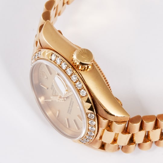 Datejust 26 Yellow Gold Diamond Champagne Dial condition photo