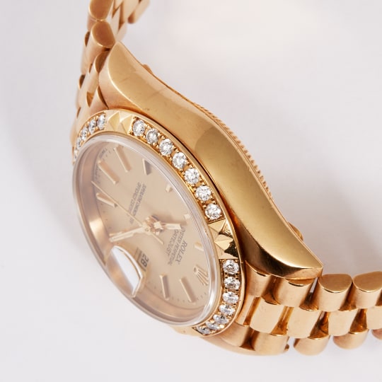 Datejust 26 Yellow Gold Diamond Champagne Dial condition photo