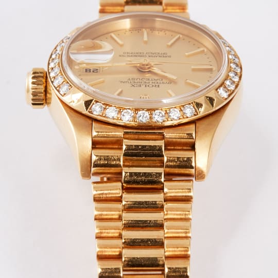 Datejust 26 Yellow Gold Diamond Champagne Dial condition photo