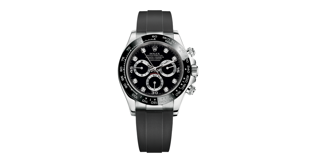 Rolex Daytona White Gold Oysterflex Black Dial 40mm 116519LN-0025