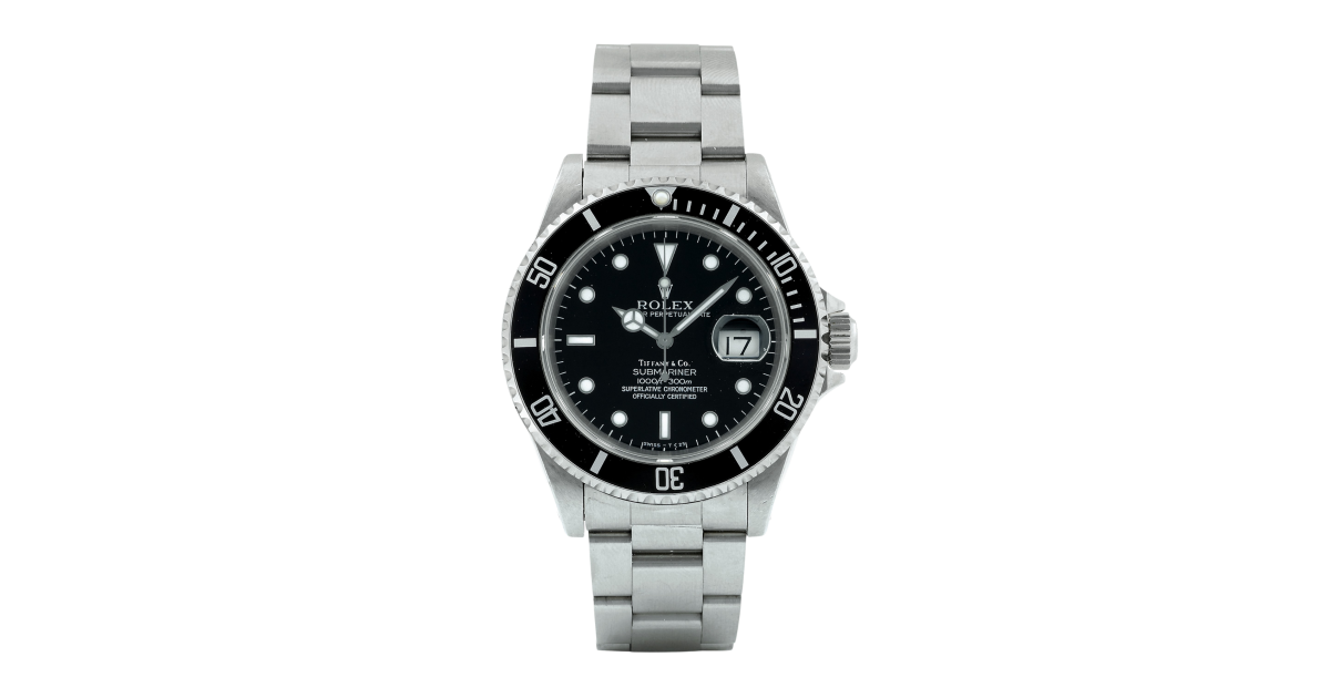 Rolex Submariner Date Tritium Tiffany Steel Black Dial 40mm 16610