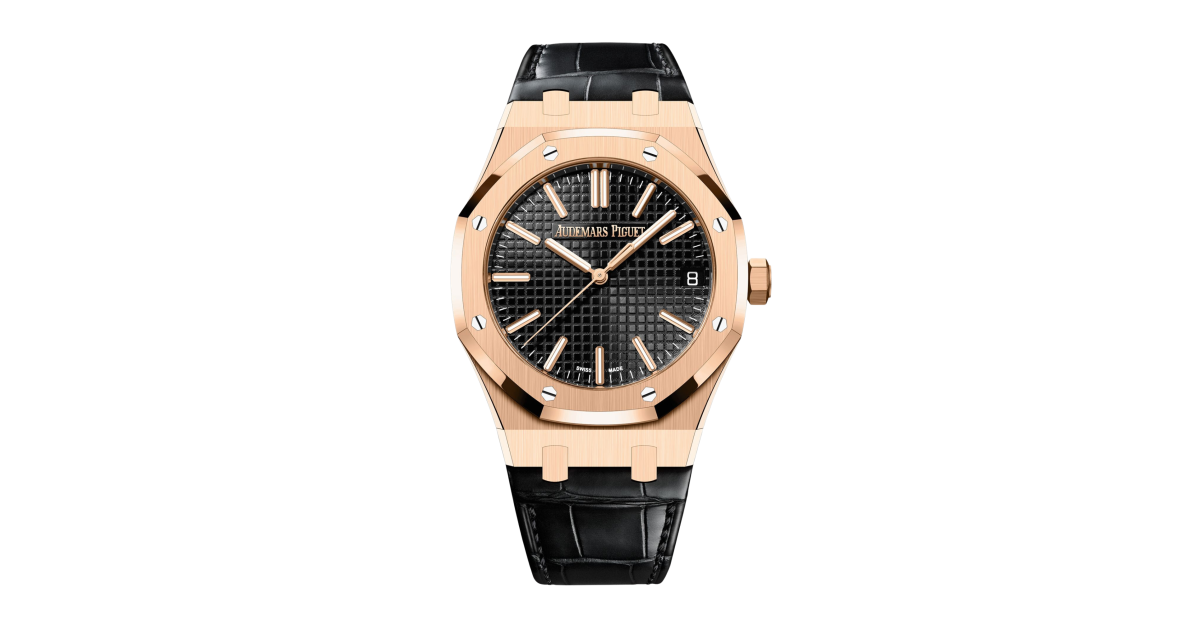 Audemars Piguet Royal Oak Selfwinding Rose Gold Black Dial 41mm