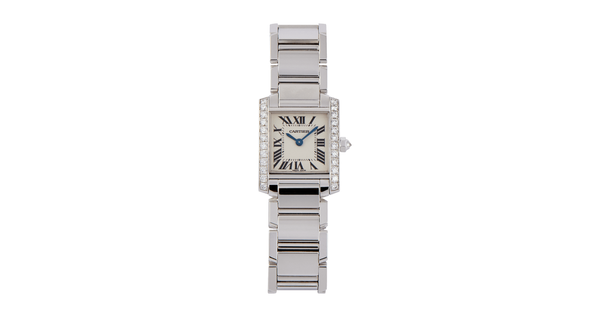 Cartier Vintage Tank Francaise White Gold Diamond White Dial  display picture 1