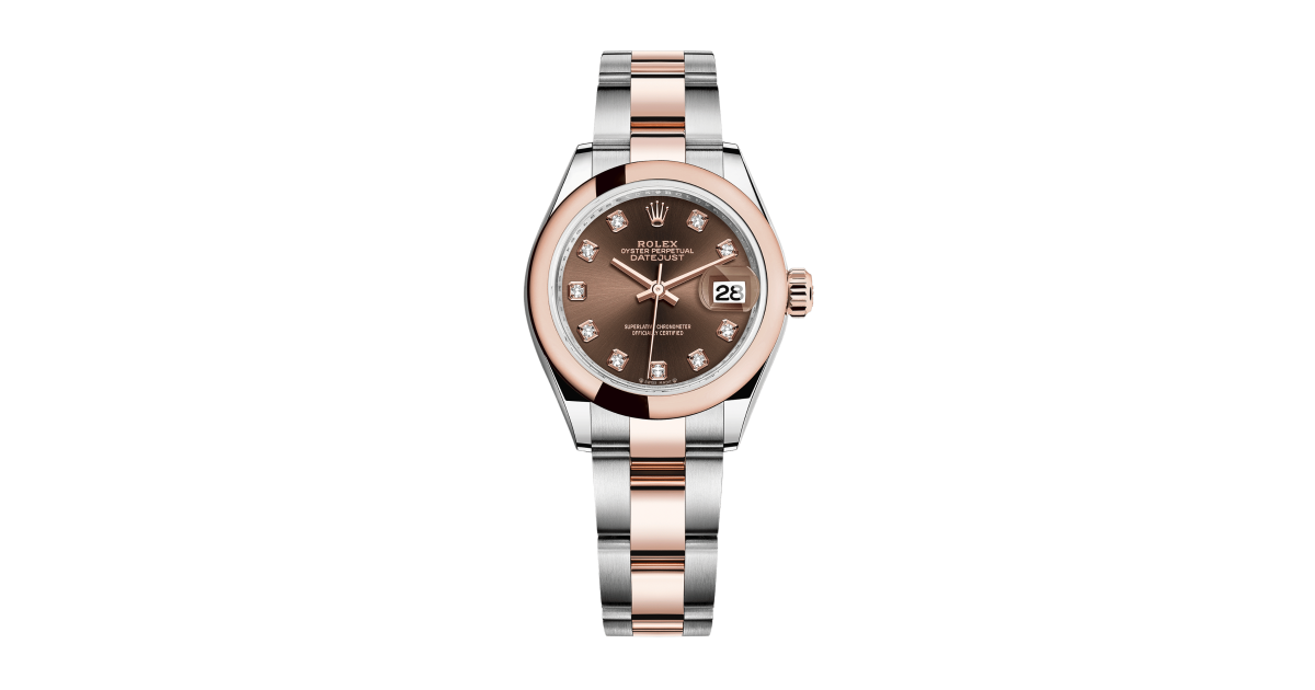 Rolex Lady-Datejust Rose Gold & Steel Brown Dial 28mm 279161-0012