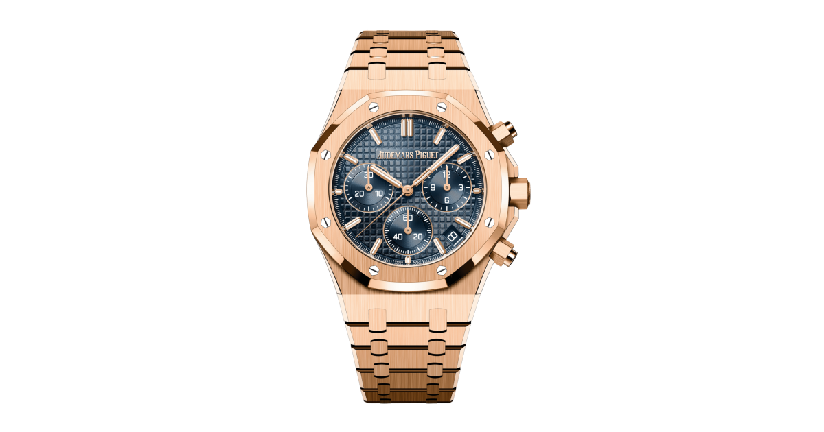 Audemars Piguet Royal Oak Chronograph Rose Gold Blue Dial 41mm