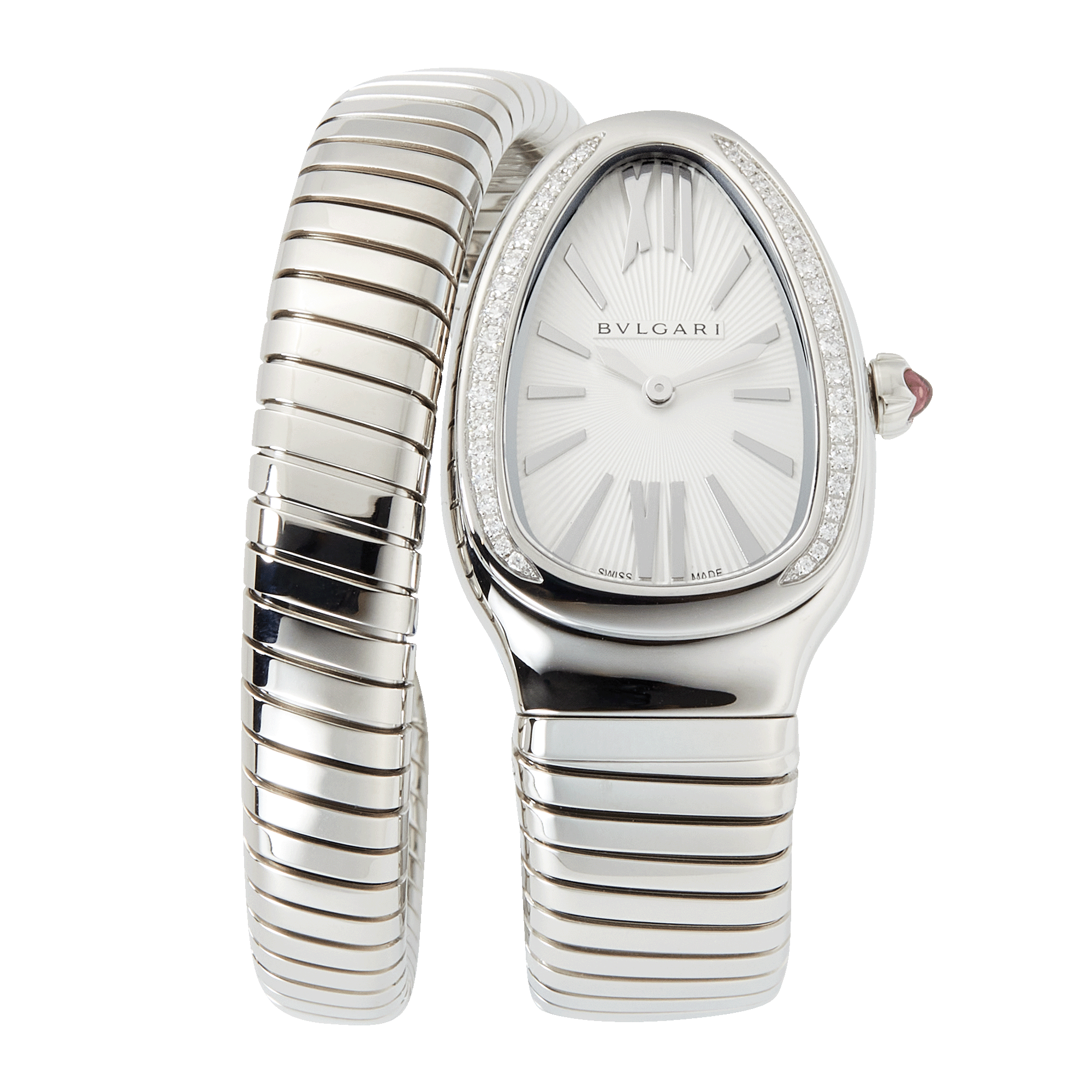 Serpenti Tubogas Steel Diamond Silver Dial 35mm Product Image 1