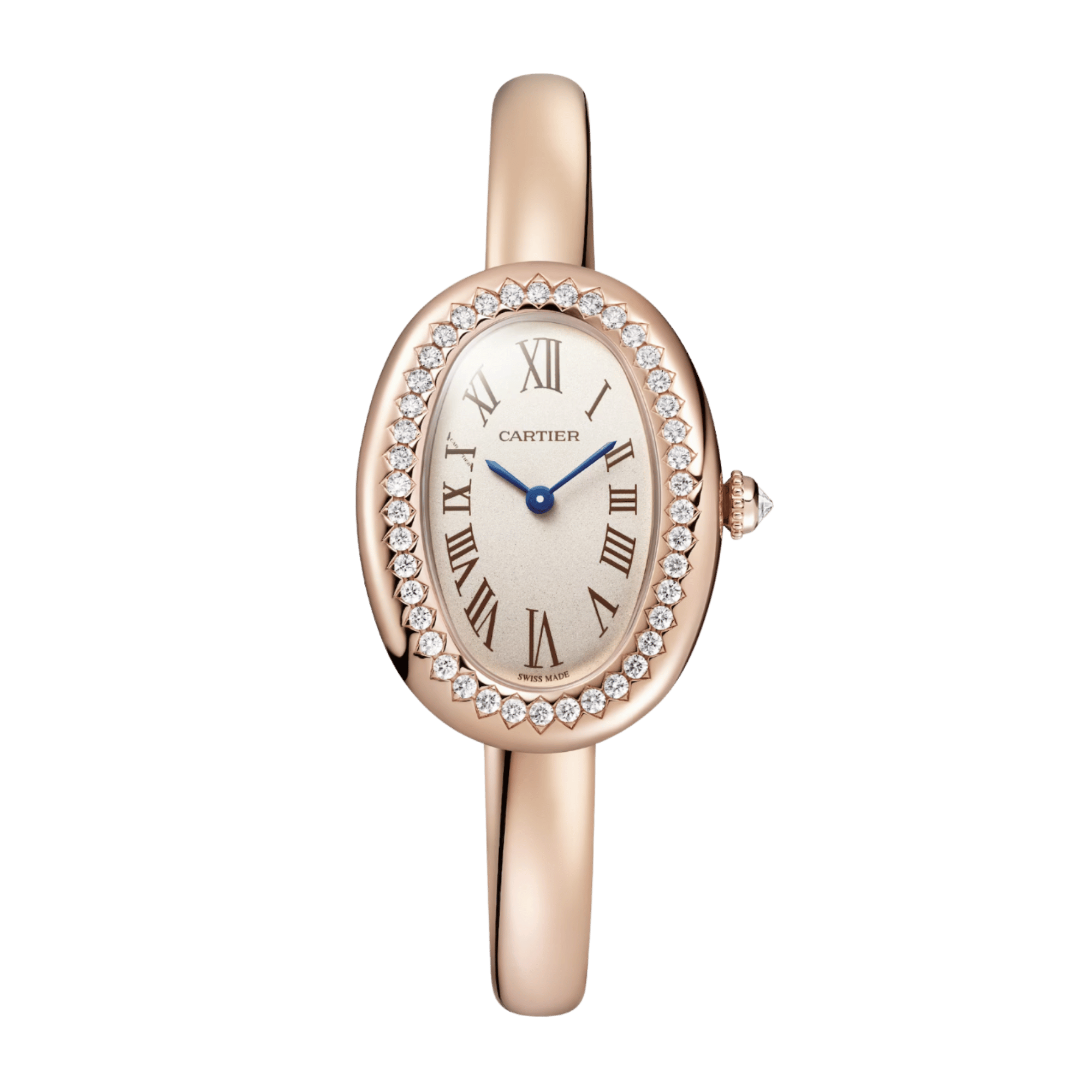 Baignoire de Cartier Size 16 Rose Gold Diamond Silver Dial 31mm Product Image 4