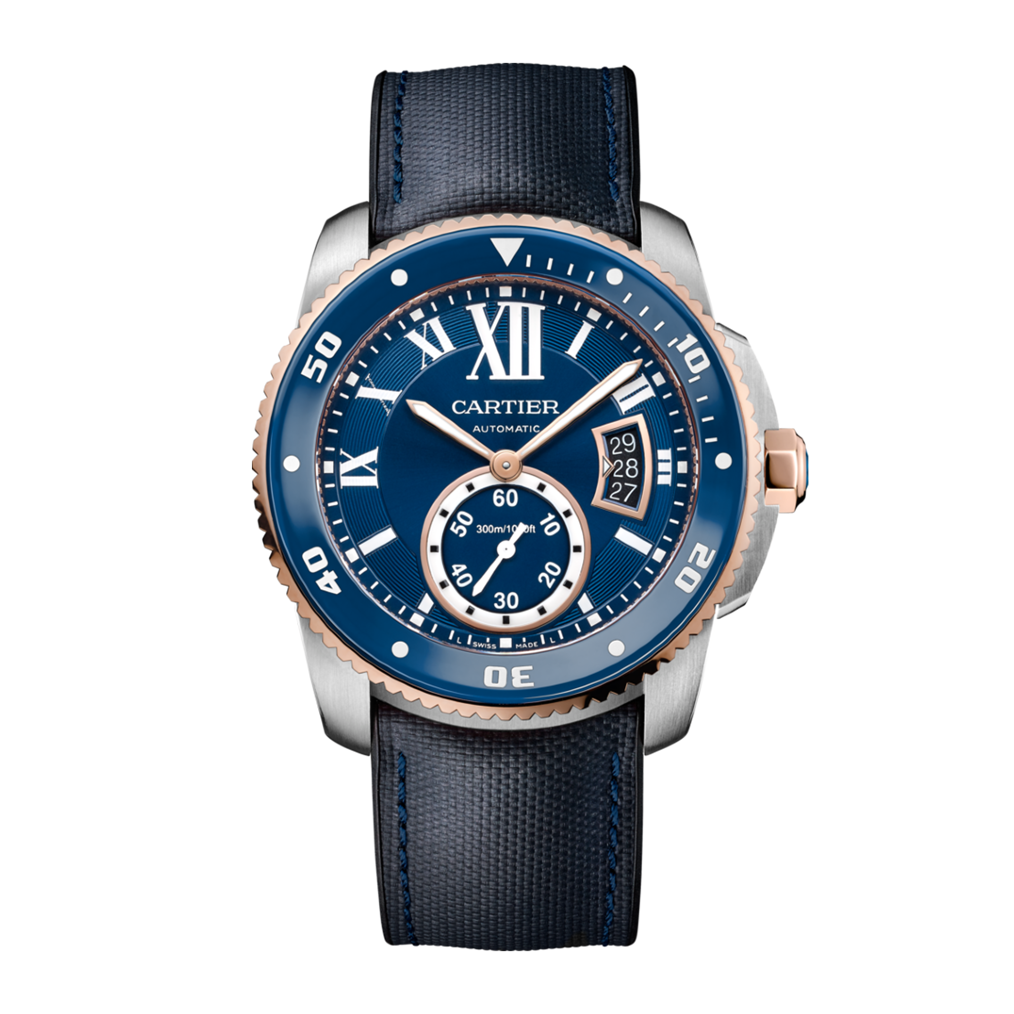 Calibre de Cartier Rose Gold & Stainless Blue Dial 42mm Product Image