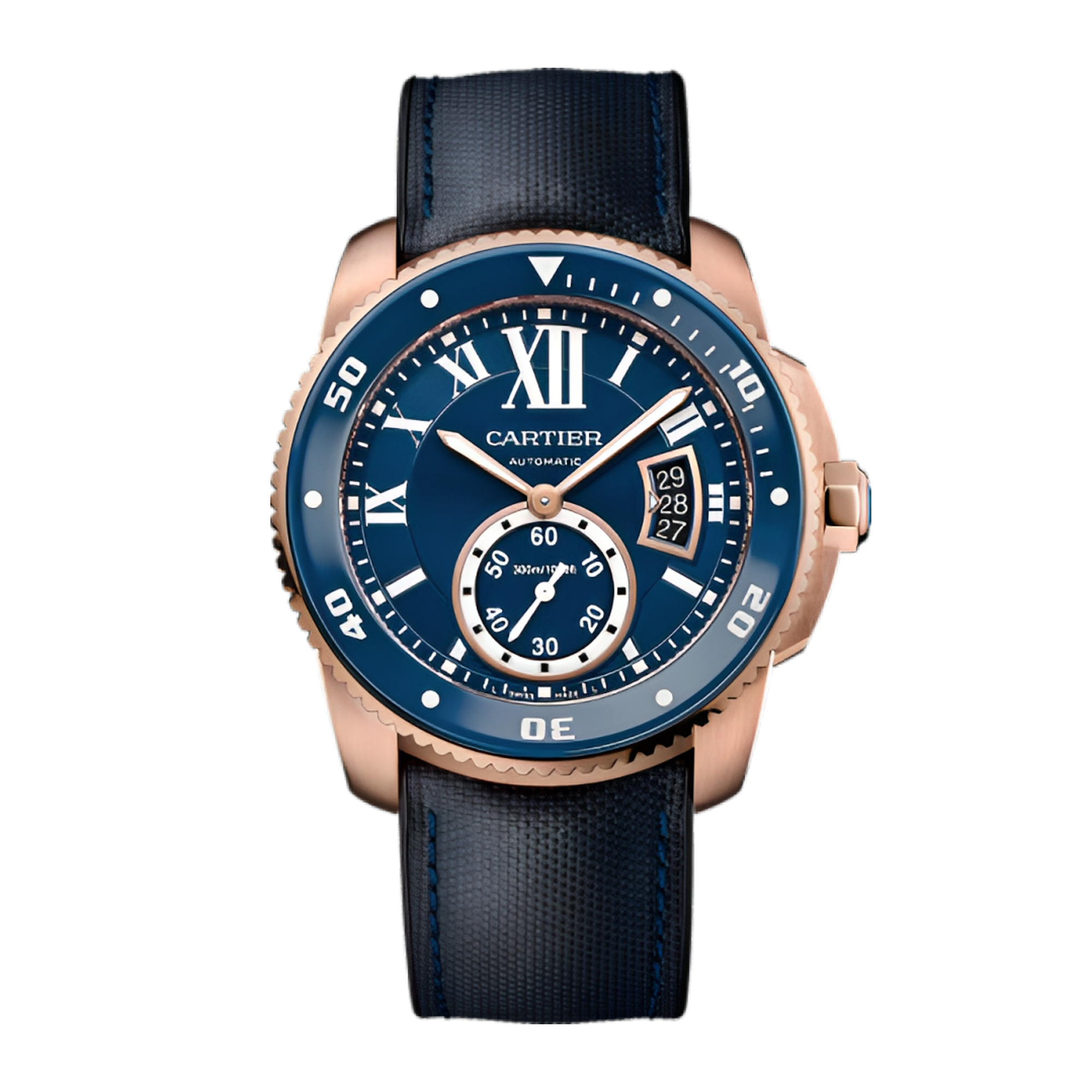 Calibre de Cartier Rose Gold Blue Dial 42mm Product Image
