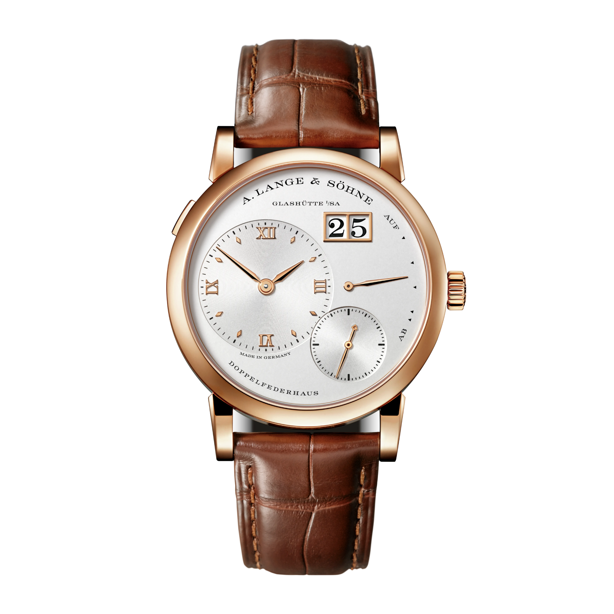 green emerald velvet dress A. Lange & Söhne Little Lange 1 181.037 Rose Gold Brown Dial – Wrist  Aficionado main image 0