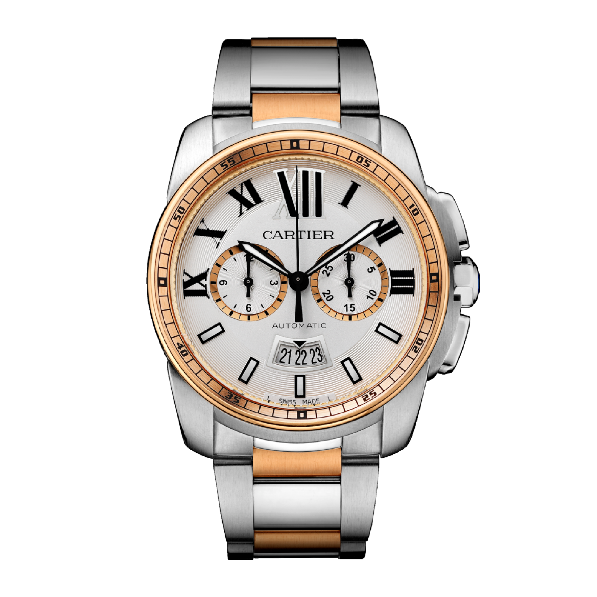 Calibre de Cartier Chronograph Rose Gold & Steel Silver Dial 42mm Product Image