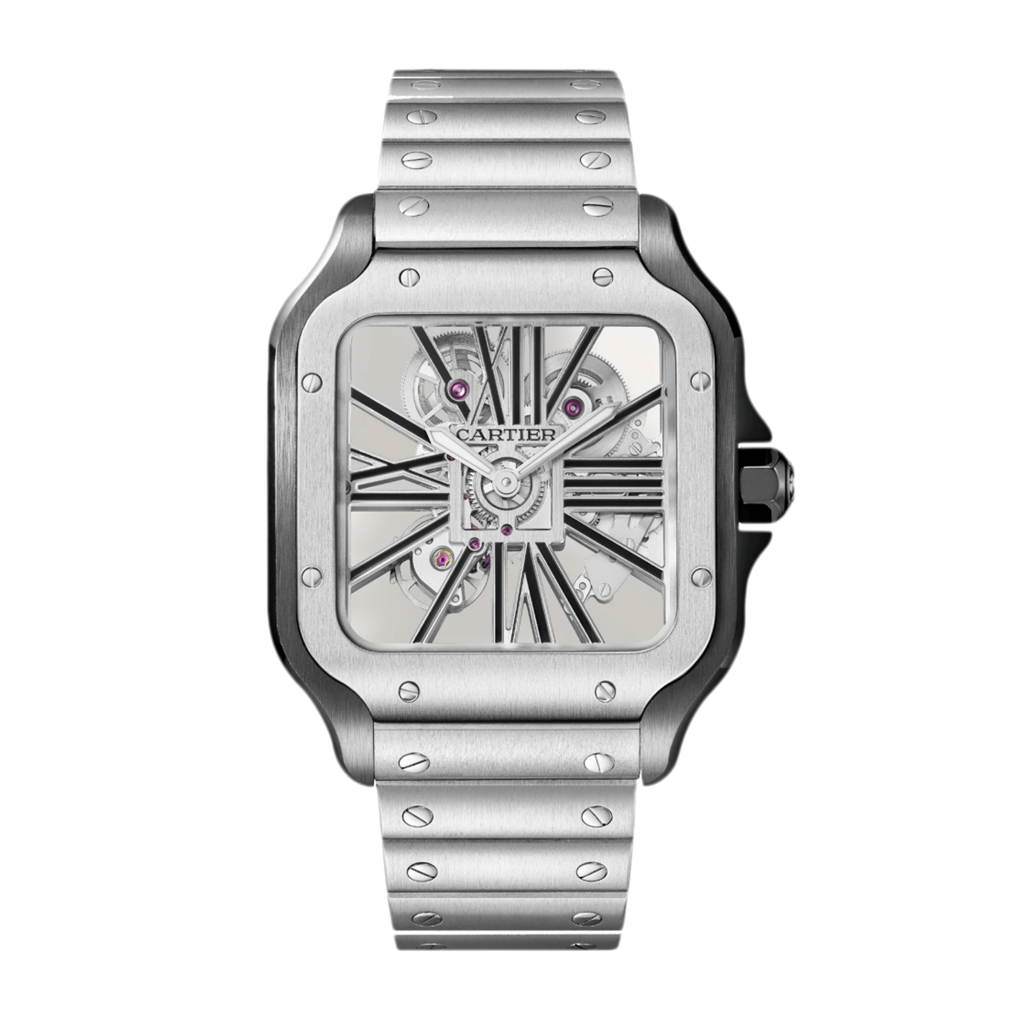 Cartier Santos de Cartier Steel Skeleton Dial 39mm WHSA0026