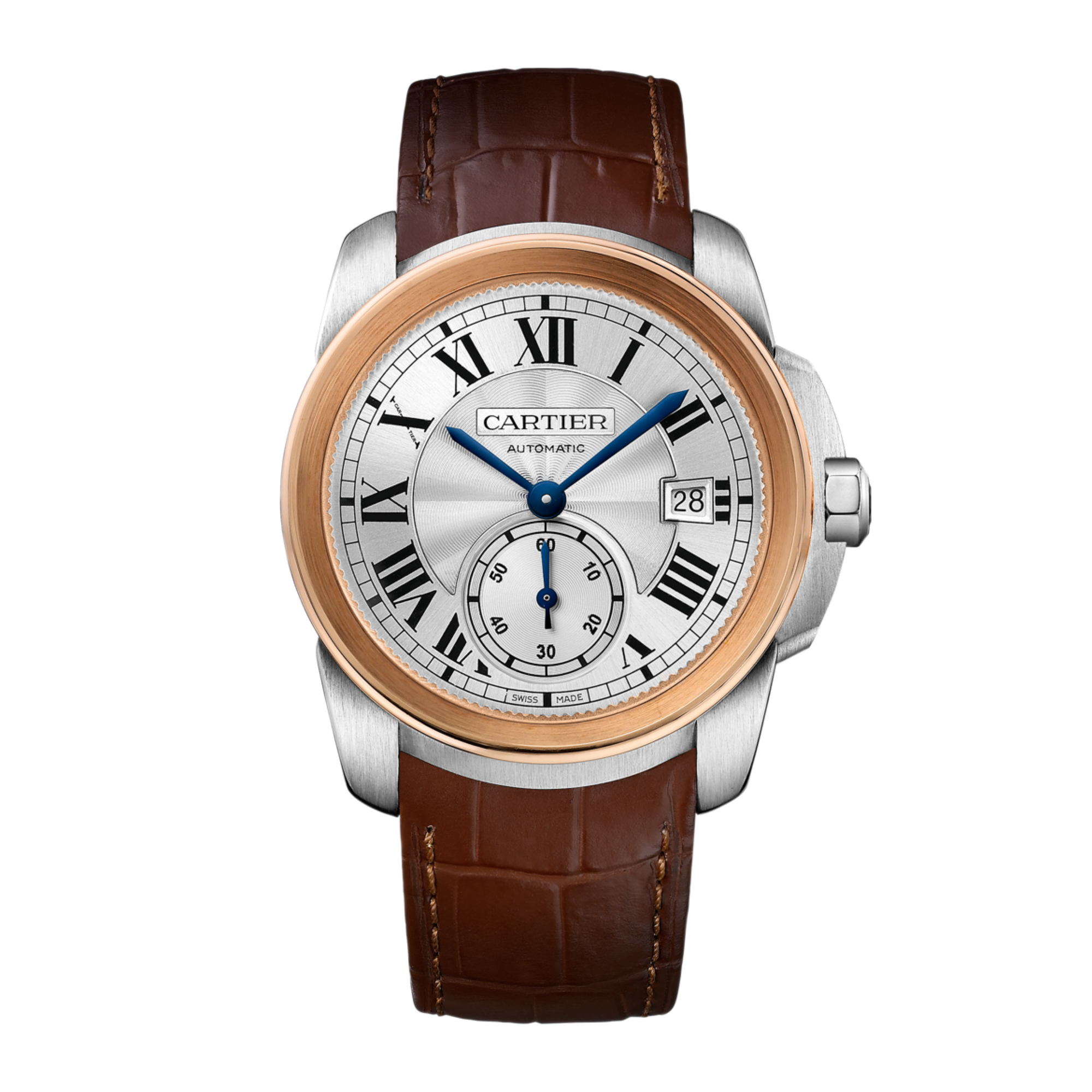Calibre de Cartier Rose Gold & Steel Silver Dial 38mm Product Image