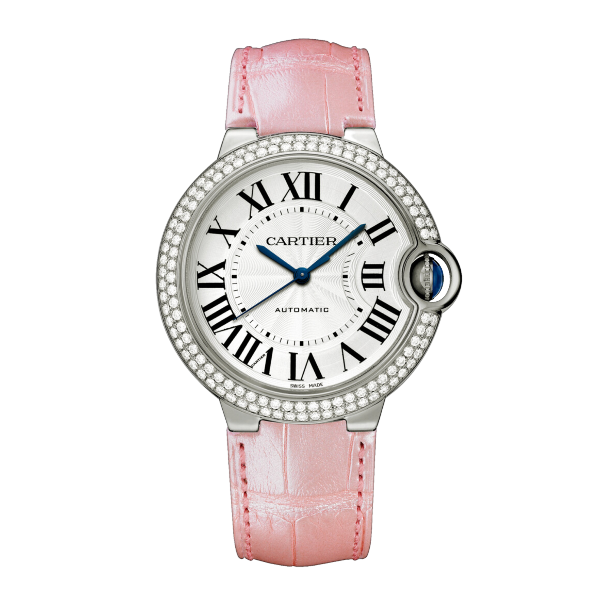 Cartier Ballon Bleu de Cartier White Gold Diamond Silver Dial 36mm