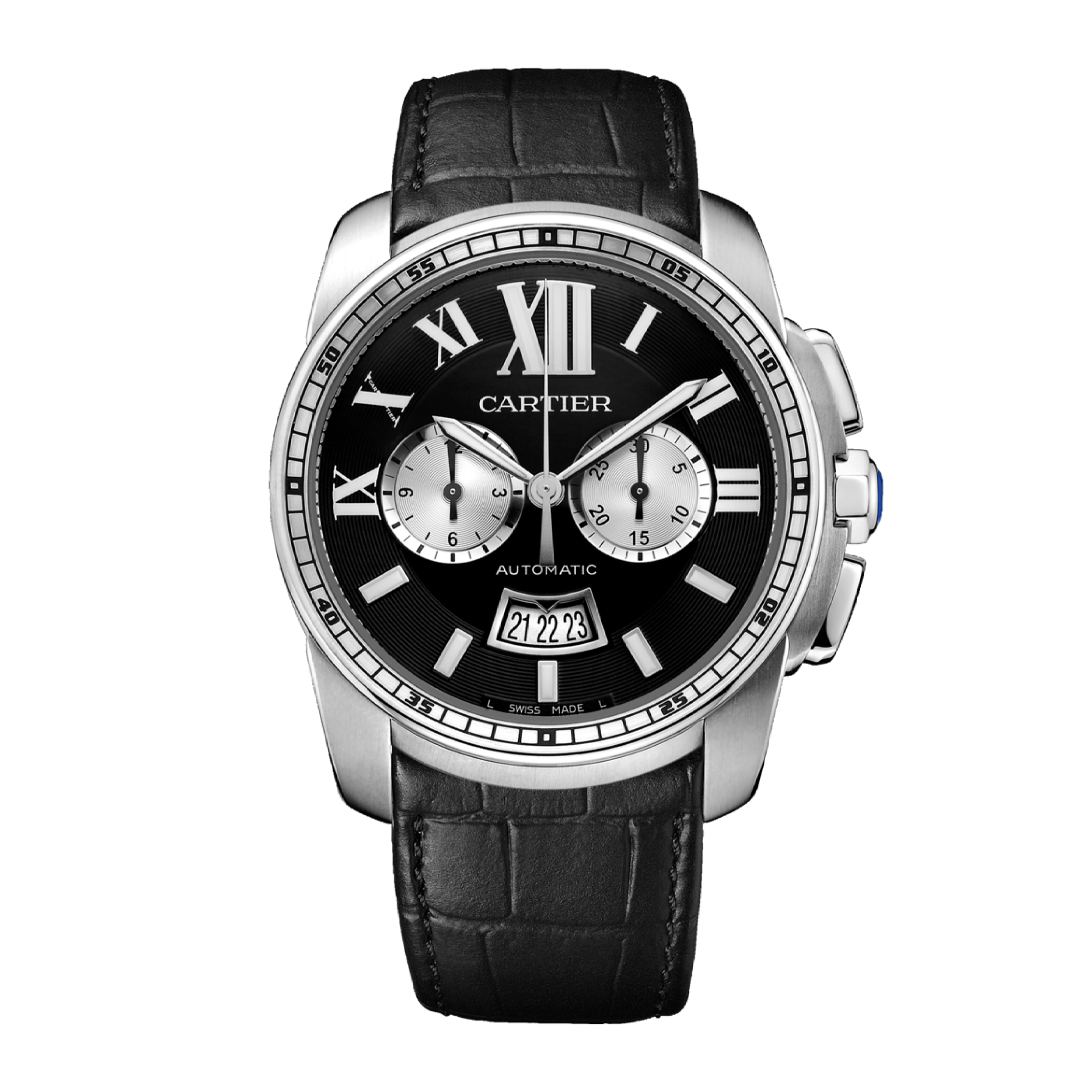 Calibre de Cartier Chronograph Steel Black Dial 42mm Product Image
