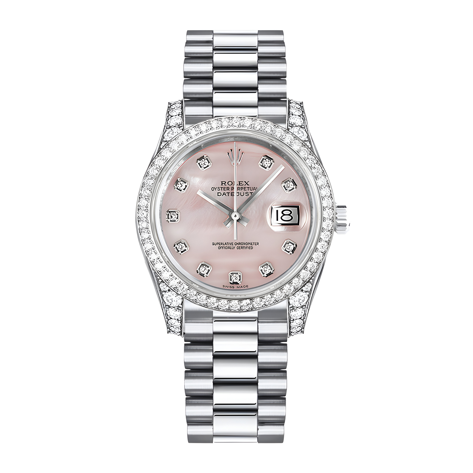 Datejust White Gold Diamond Pink Mother of Pearl Dial 31mm Product Image