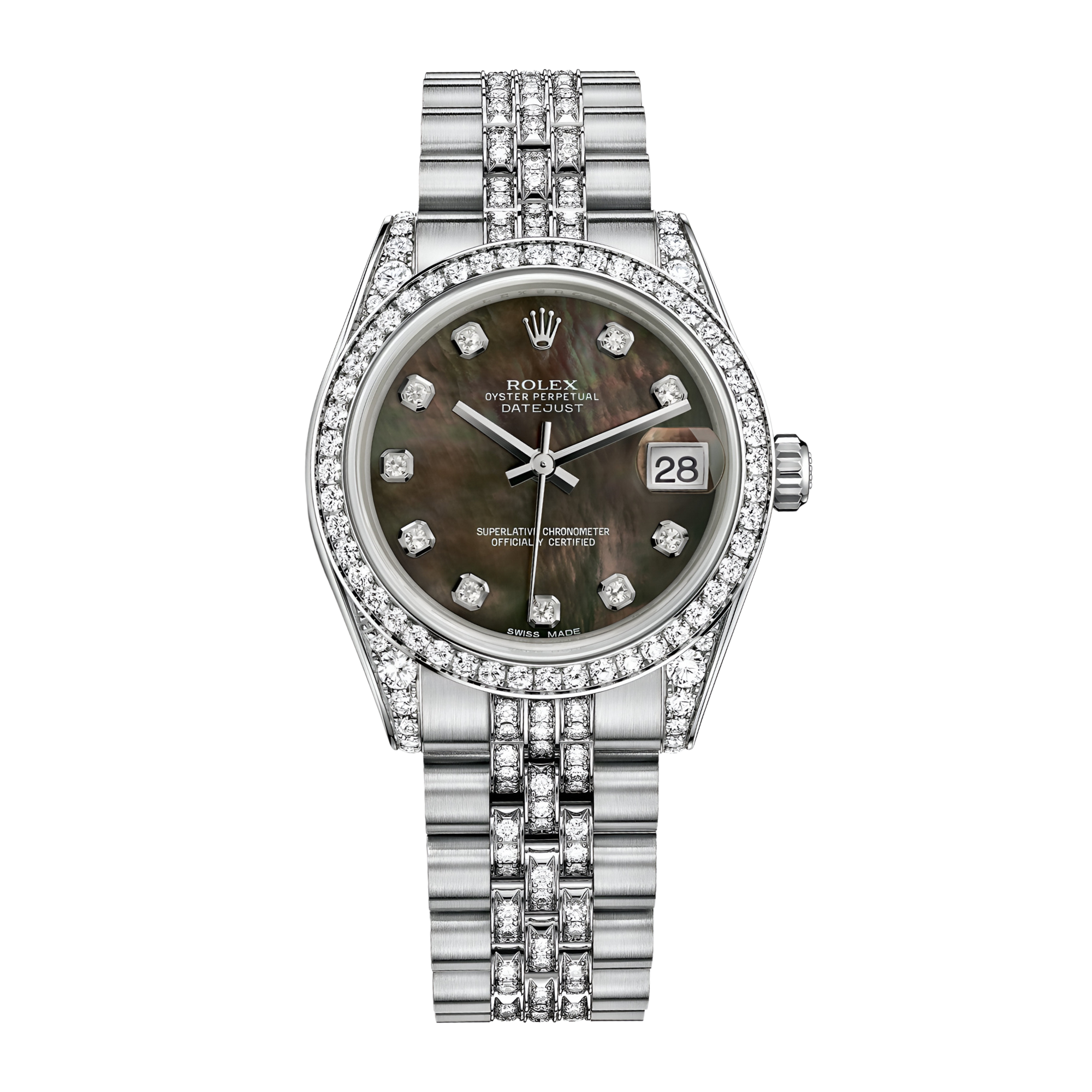 Datejust White Gold Jubilee Black Mother of Pearl Dial 31mm Product Image
