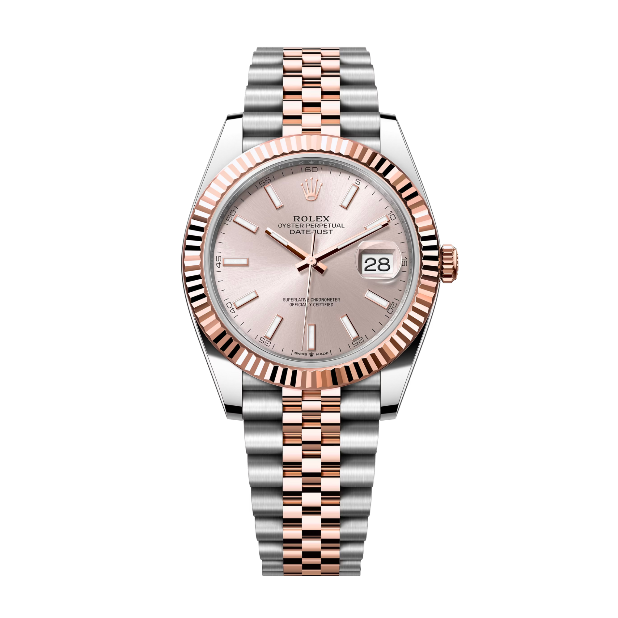 Datejust Rose Gold & Steel Jubilee Pink Dial 41mm Product Image