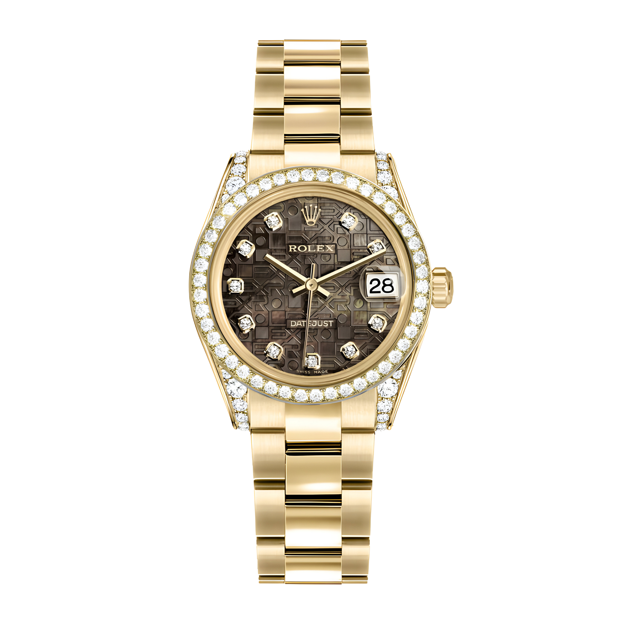 Datejust Yellow Gold Black Mother of Pearl Computer Dial 31mm Product Image