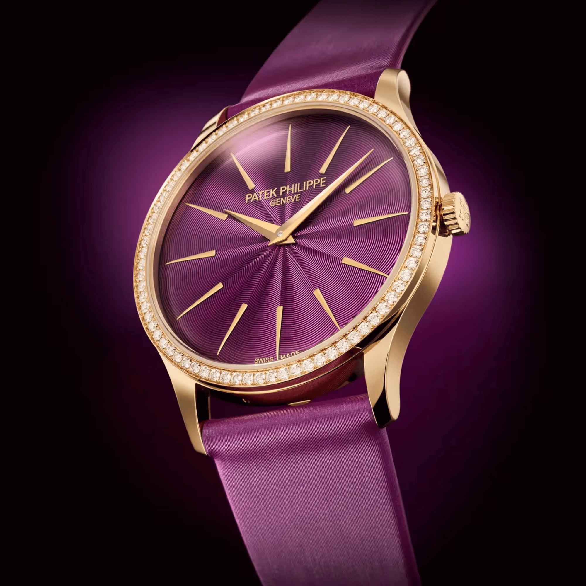 Calatrava Rose Gold Diamond Purple Dial 35mm Product Image 5