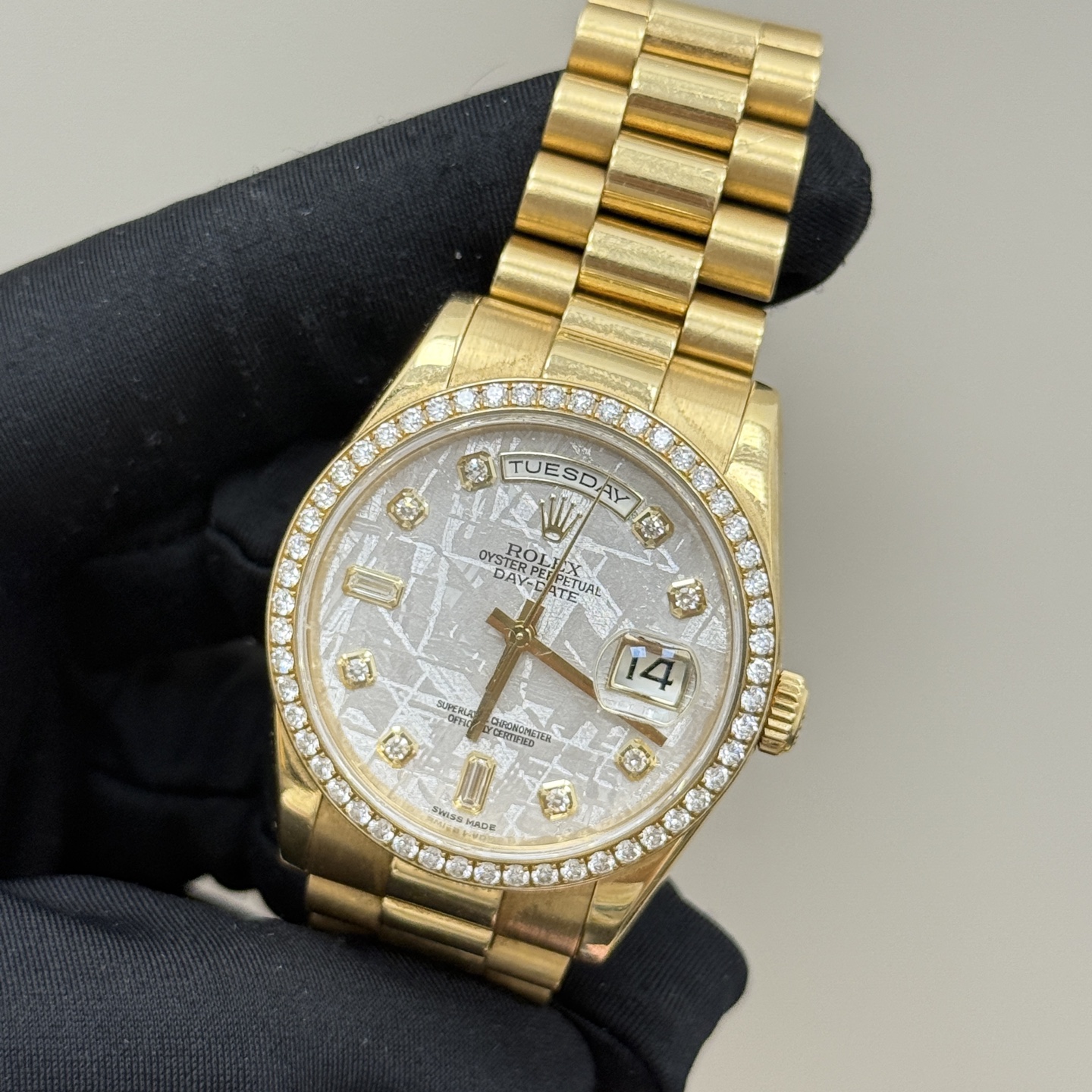Day-Date Yellow Gold Diamond Meteorite Dial 36mm Product Image 3