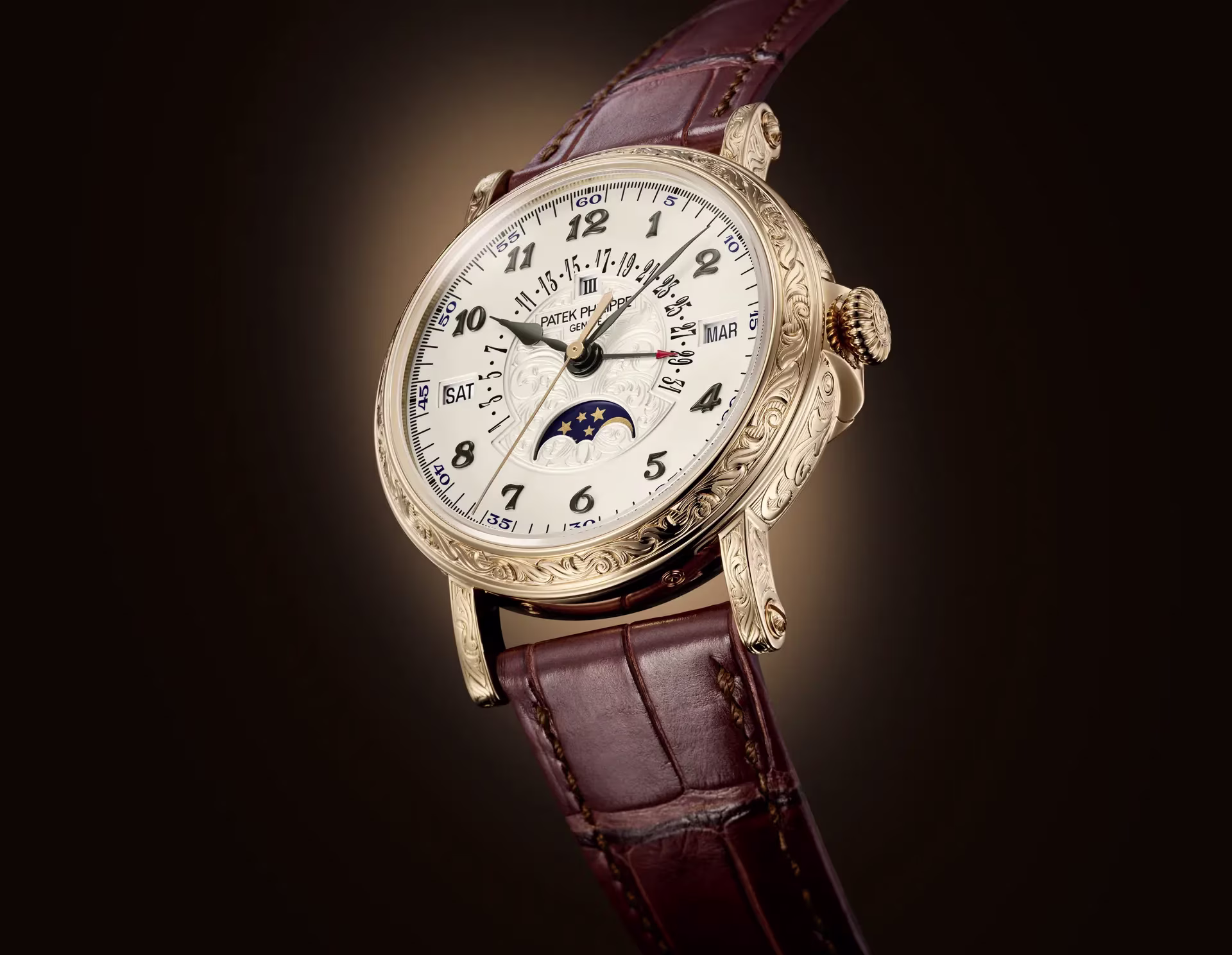 Retrograde Perpetual Calendar Rare Handcrafts Rose Gold White Dial 38mm Product Image 1