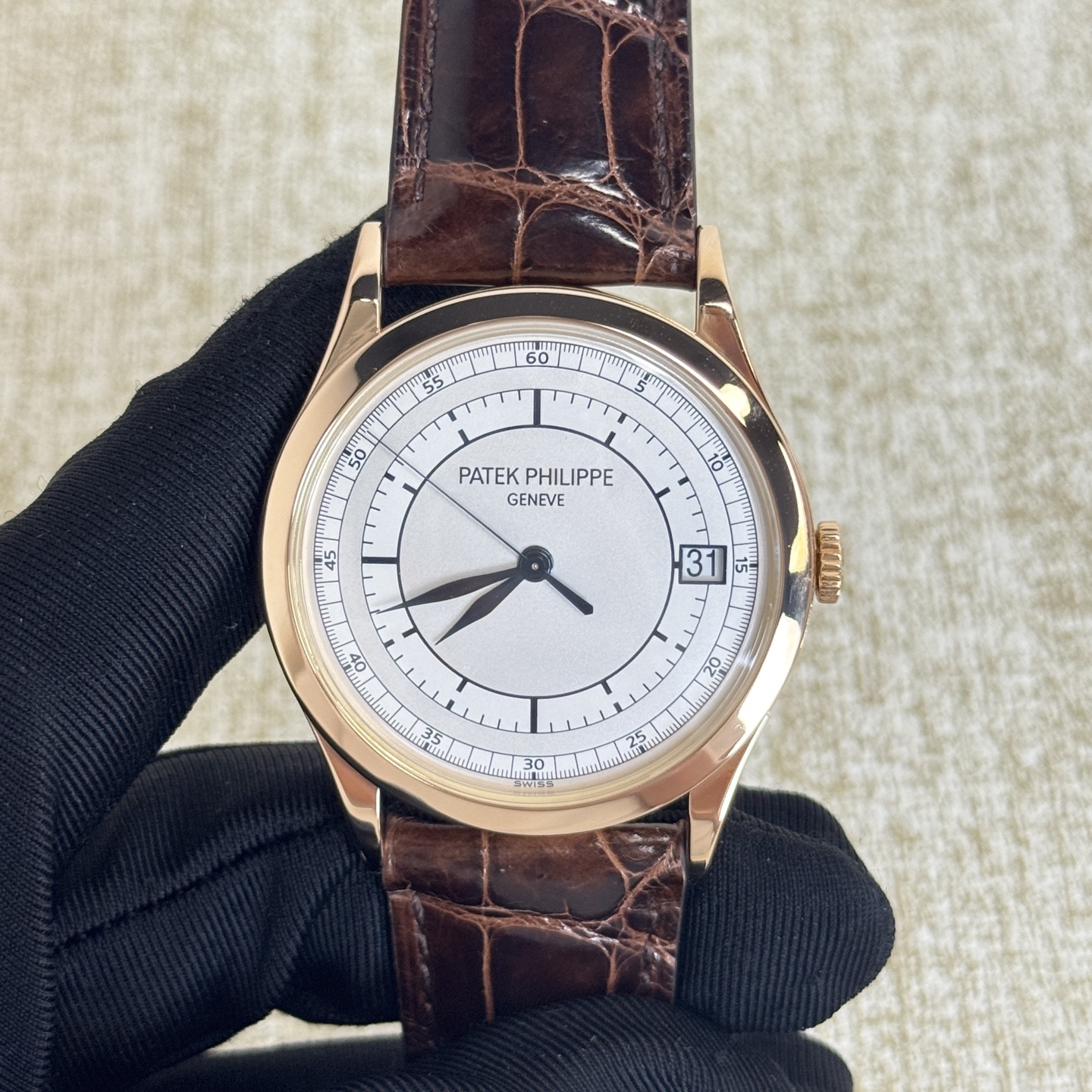 Calatrava Rose Gold Silver Dial 38mm Product Image 1