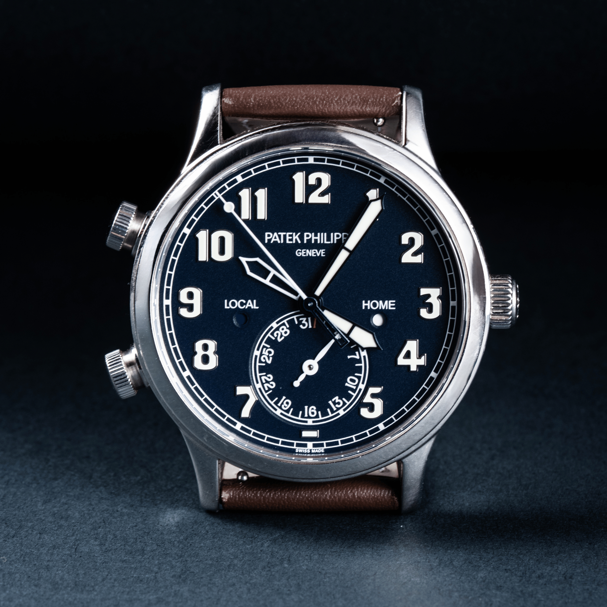 Complications Calatrava Pilot Travel Time White Gold Blue Dial 42mm Product Image 1