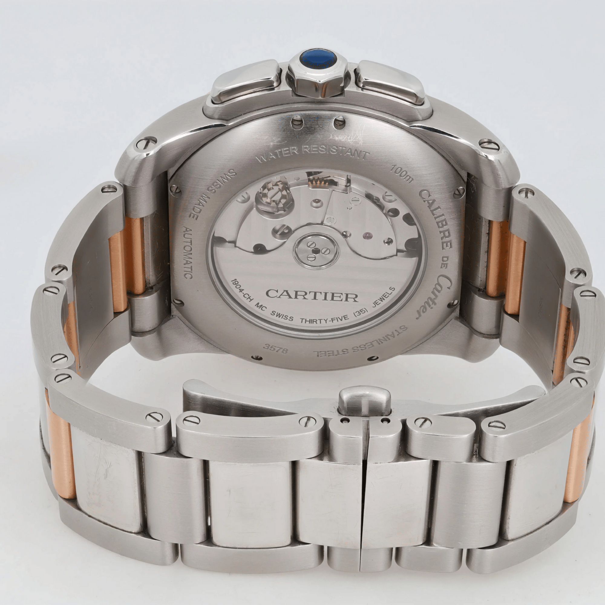 Calibre de Cartier Chronograph Rose Gold & Steel Silver Dial 42mm Product Image 4
