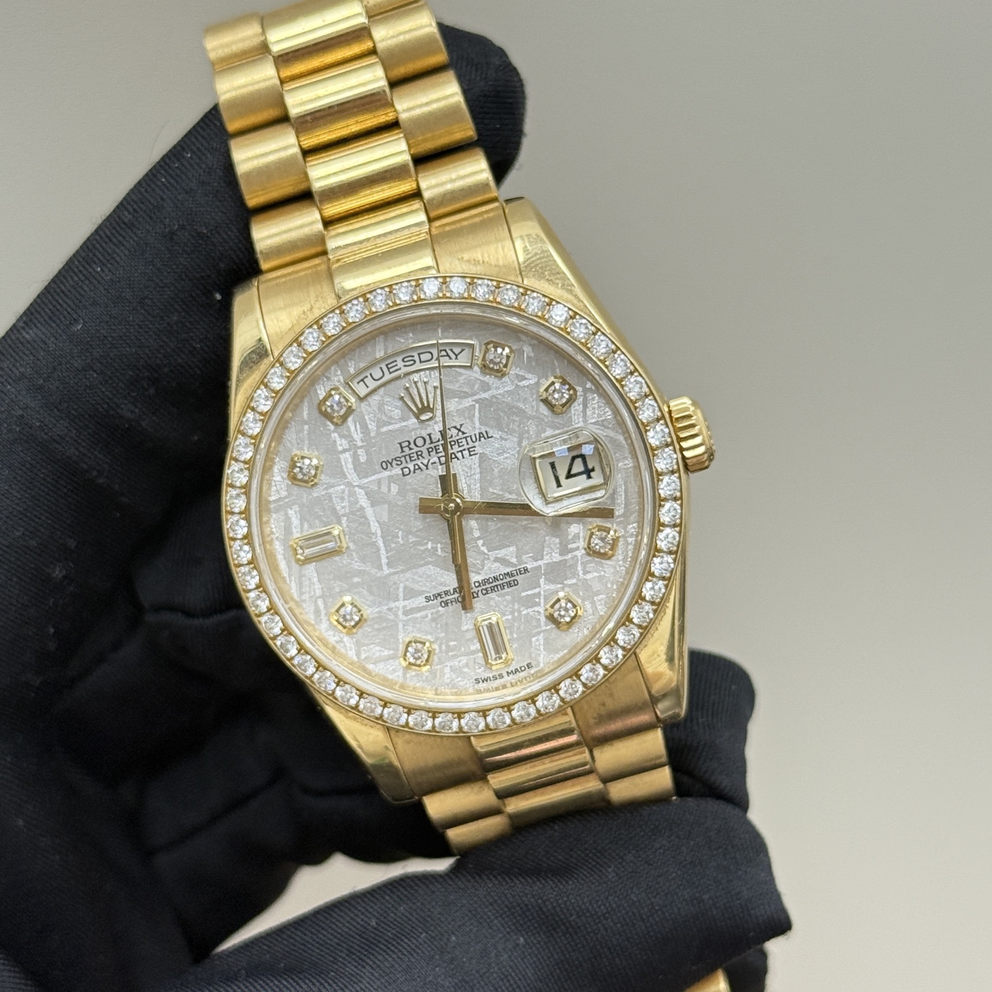 Day-Date Yellow Gold Diamond Meteorite Dial 36mm Product Image 2