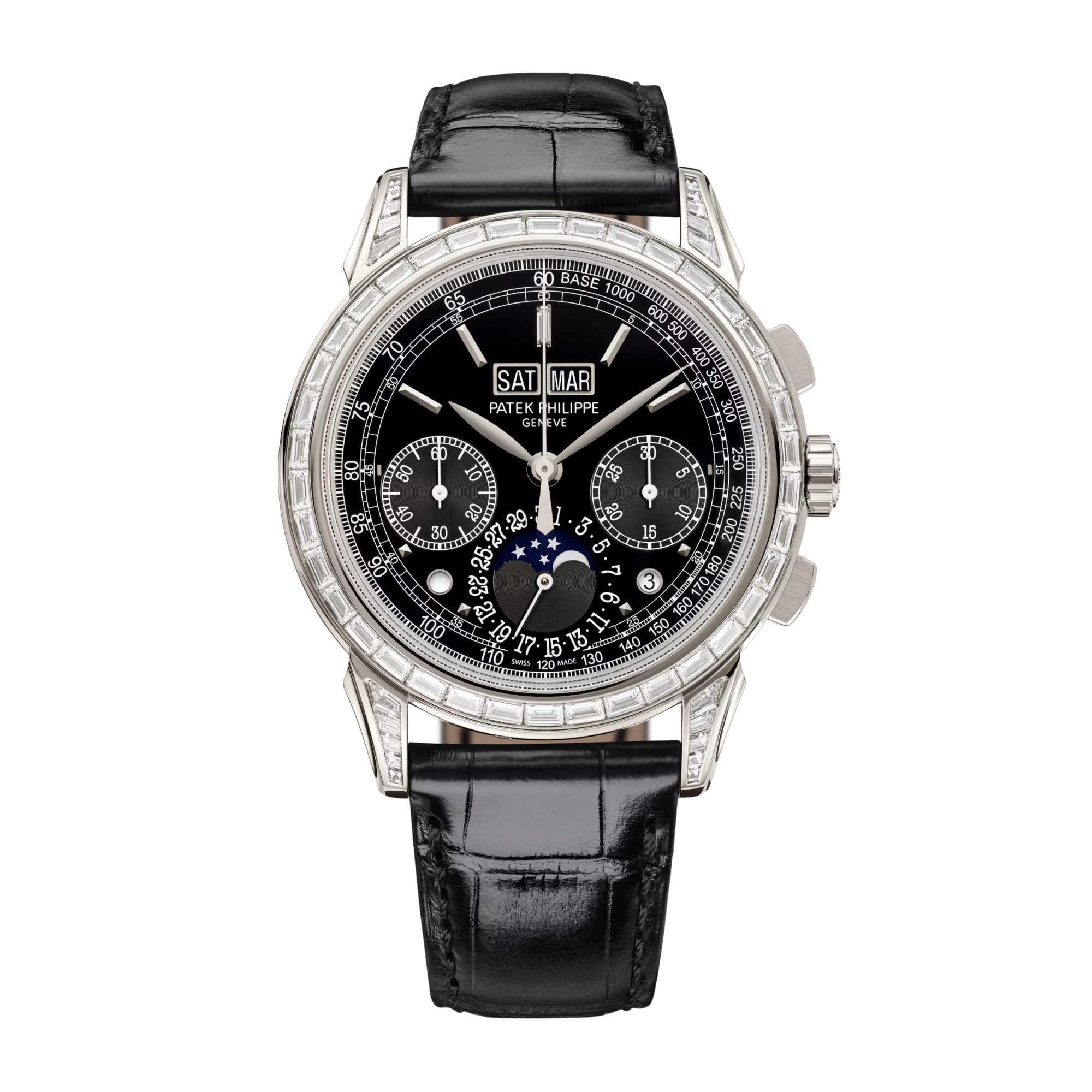 Perpetual Calendar Chronograph Platinum Diamond Black Dial 41mm Product Image 4