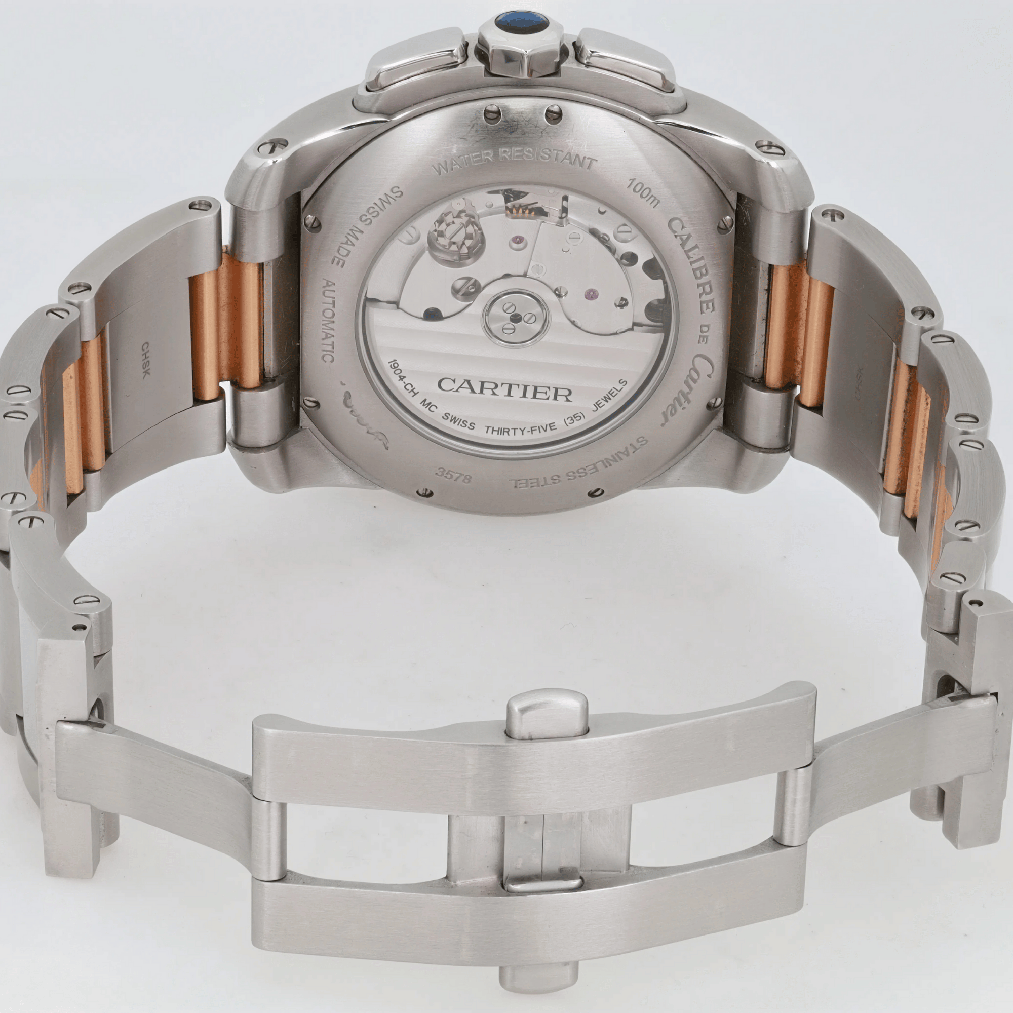 Calibre de Cartier Chronograph Rose Gold & Steel Silver Dial 42mm Product Image 5