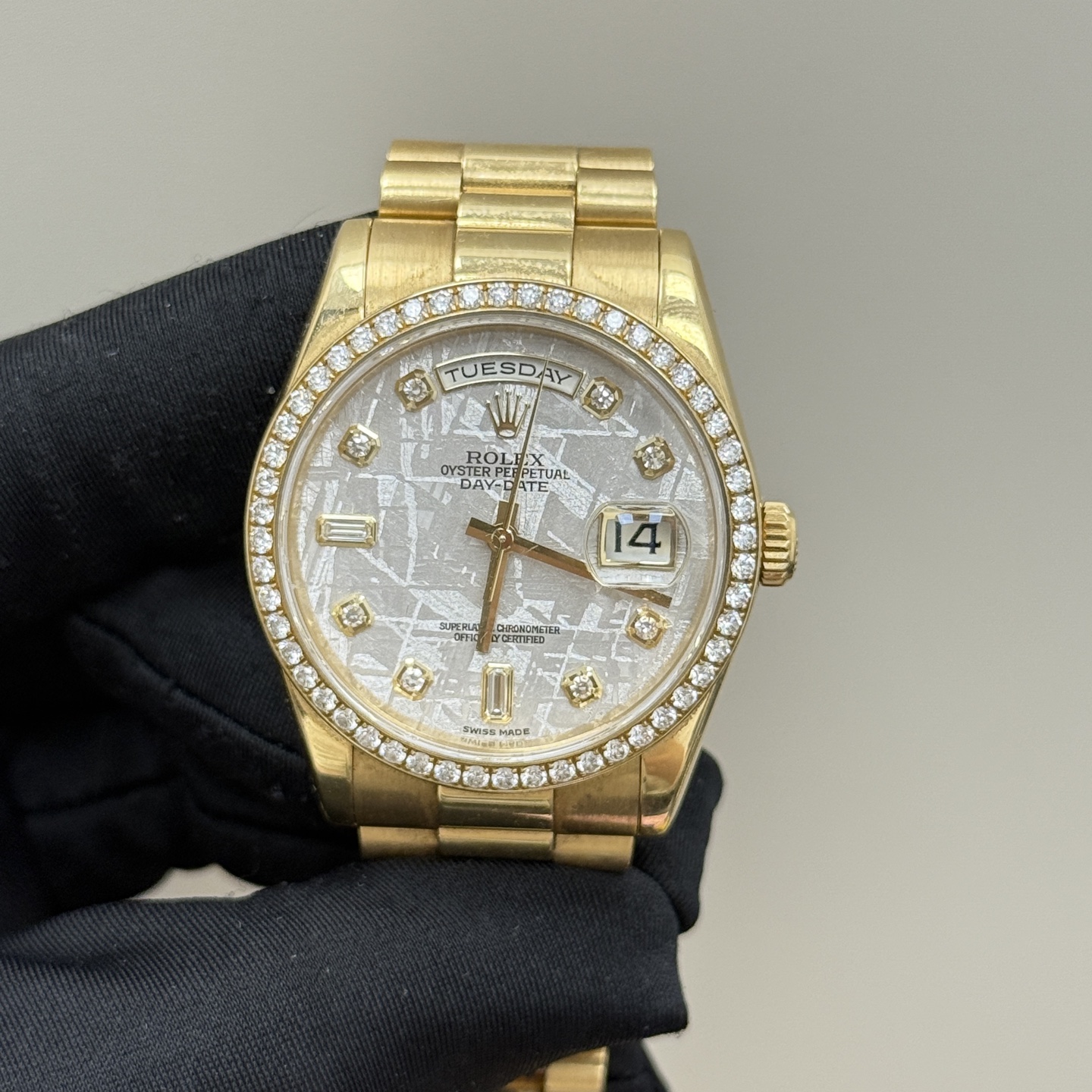 Day-Date Yellow Gold Diamond Meteorite Dial 36mm Product Image 1