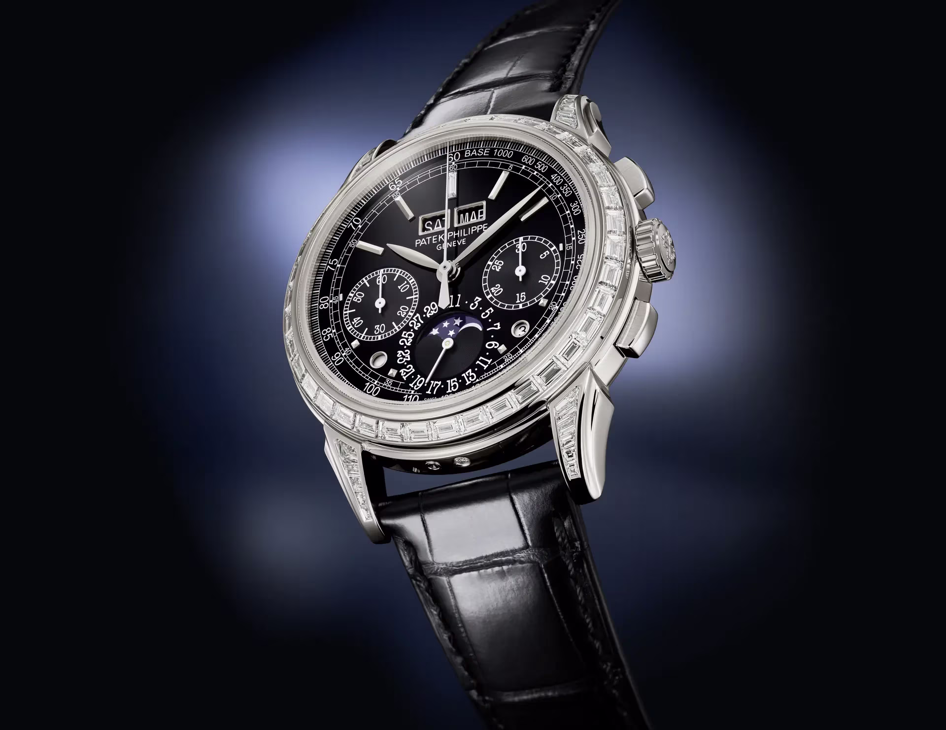 Perpetual Calendar Chronograph Platinum Diamond Black Dial 41mm Product Image 1