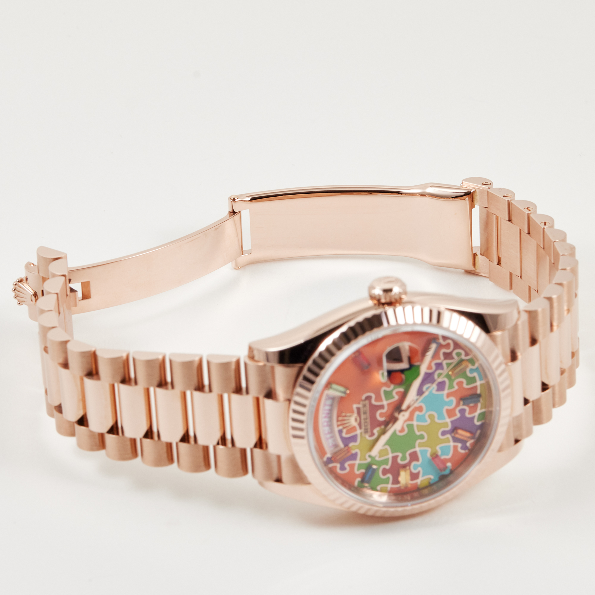 Day-Date Rose Gold Multi-Color Puzzle Dial 36mm Product Image 12