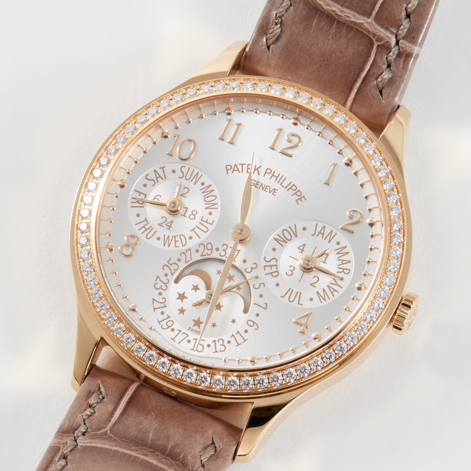 Perpetual Calendar Rose Gold Diamond White Dial 35mm Product Image 1