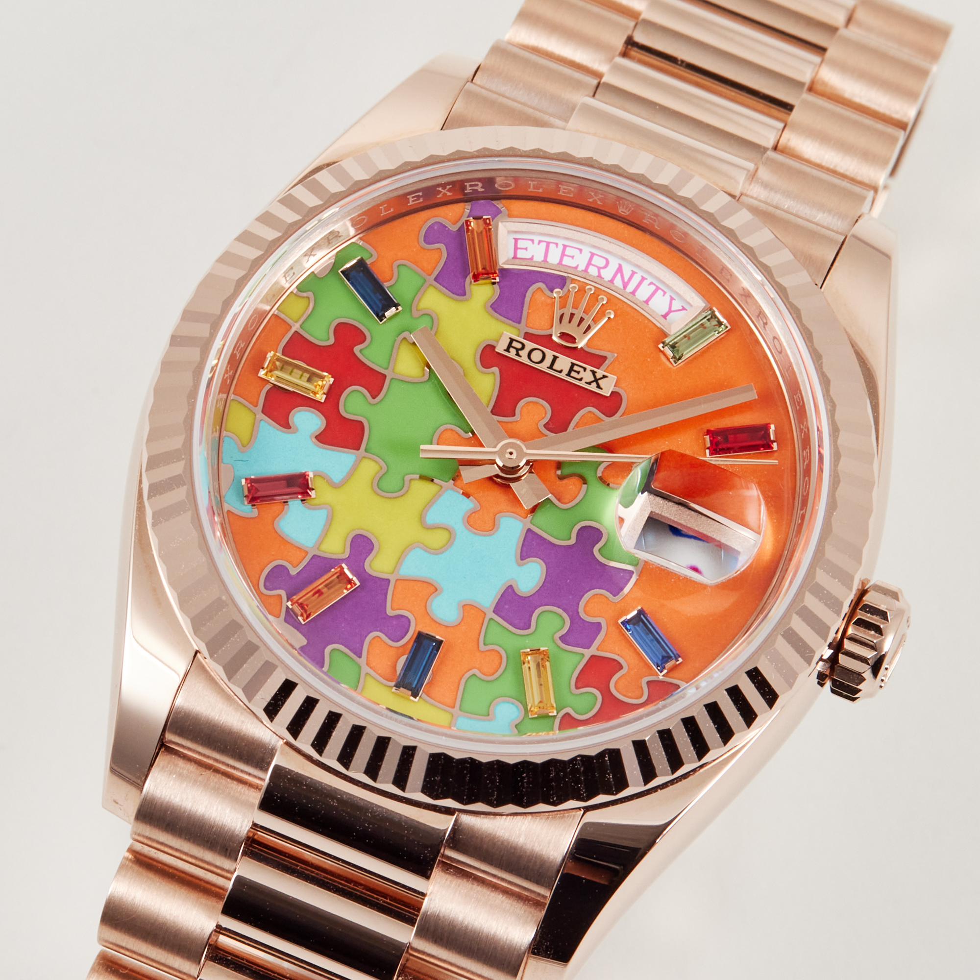 Day-Date Rose Gold Multi-Color Puzzle Dial 36mm Product Image 1