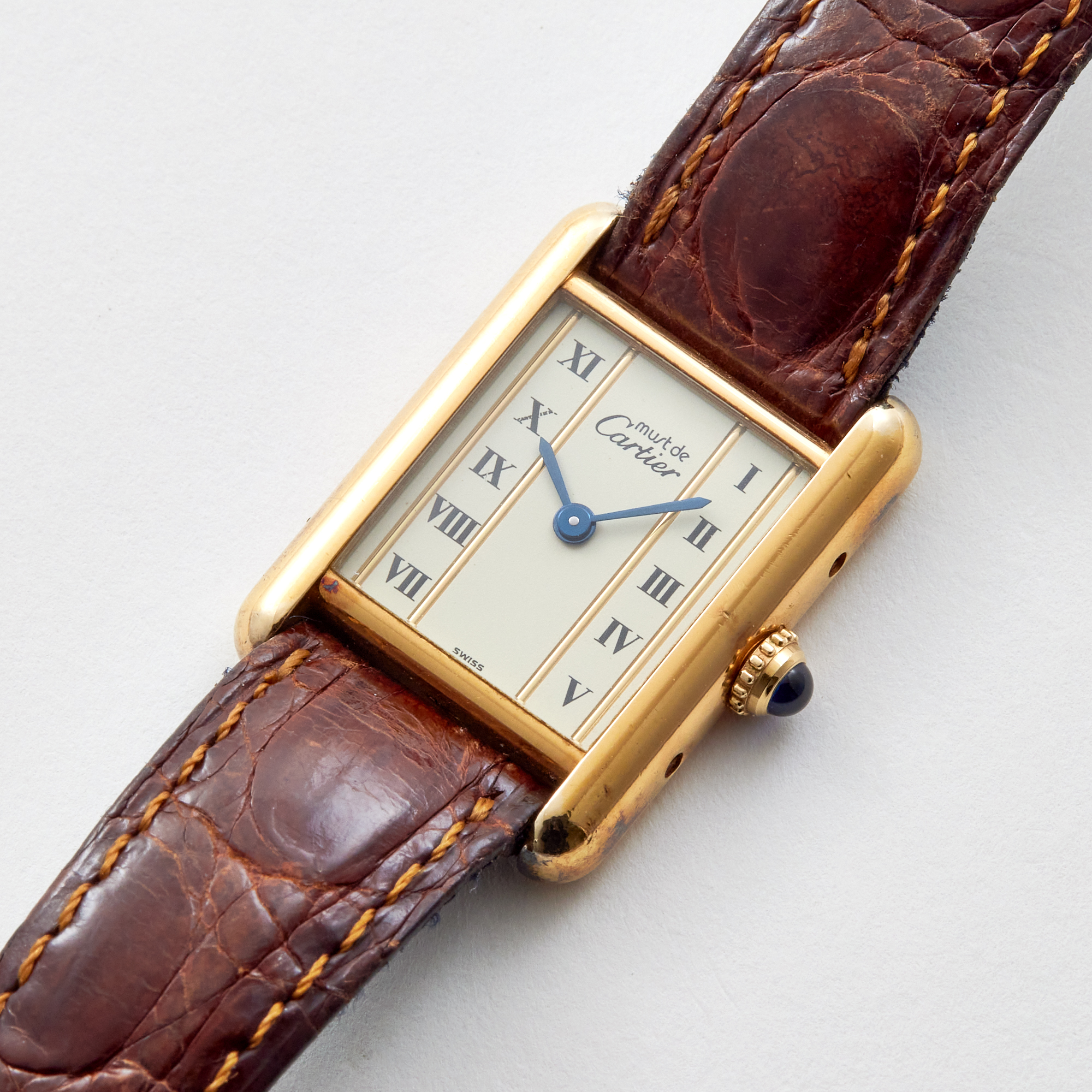 Vintage Tank Gold Plated White Dial 21mm Product Image 1