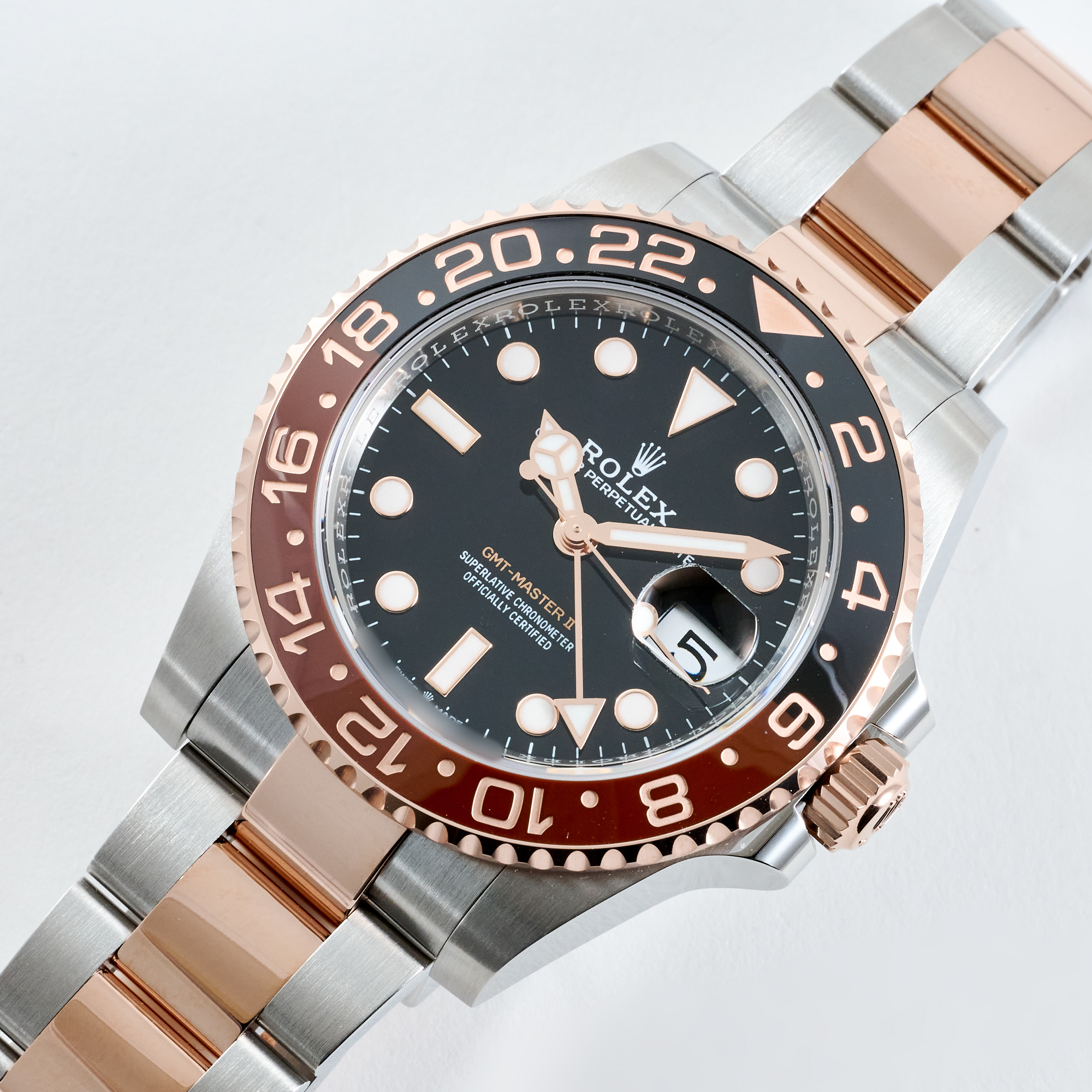 GMT-Master II "Rootbeer" Rose Gold & Steel Black Dial 40mm Product Image 1