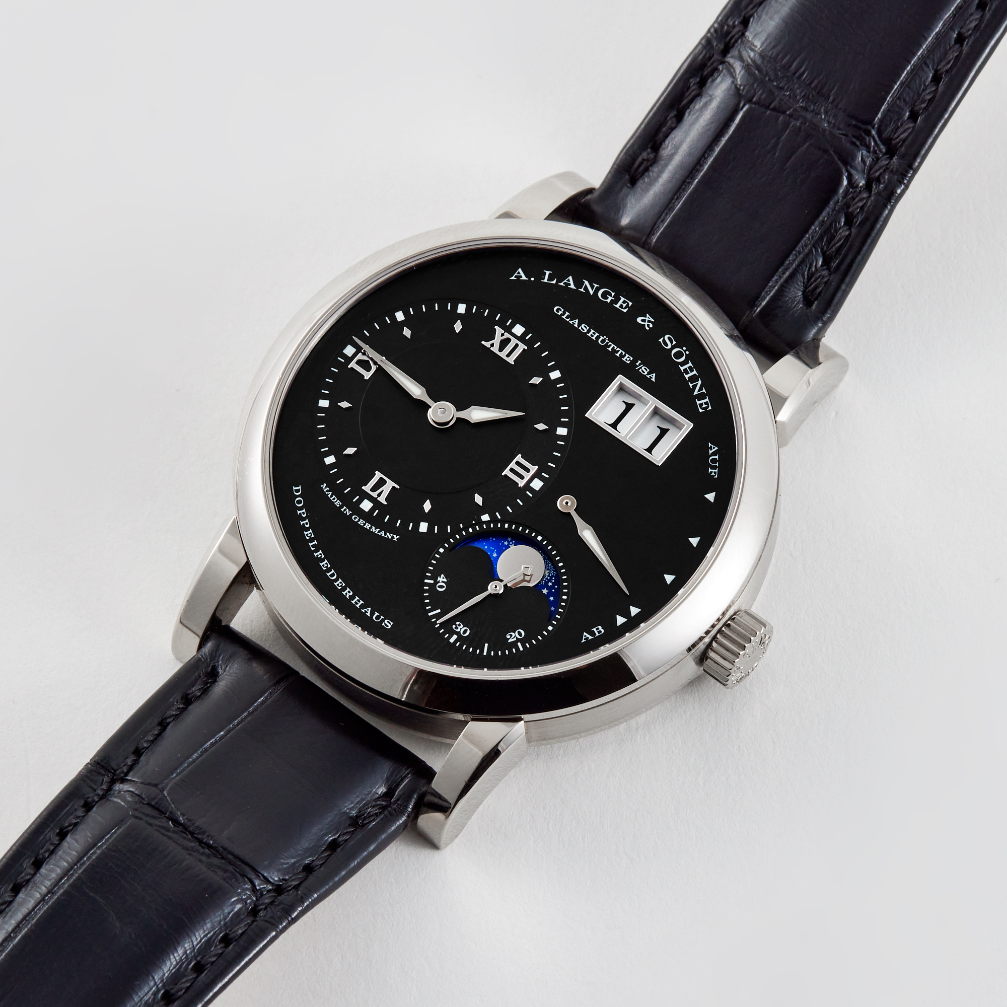 Lange 1 Moonphase White Gold Black Dial 38mm Product Image 1