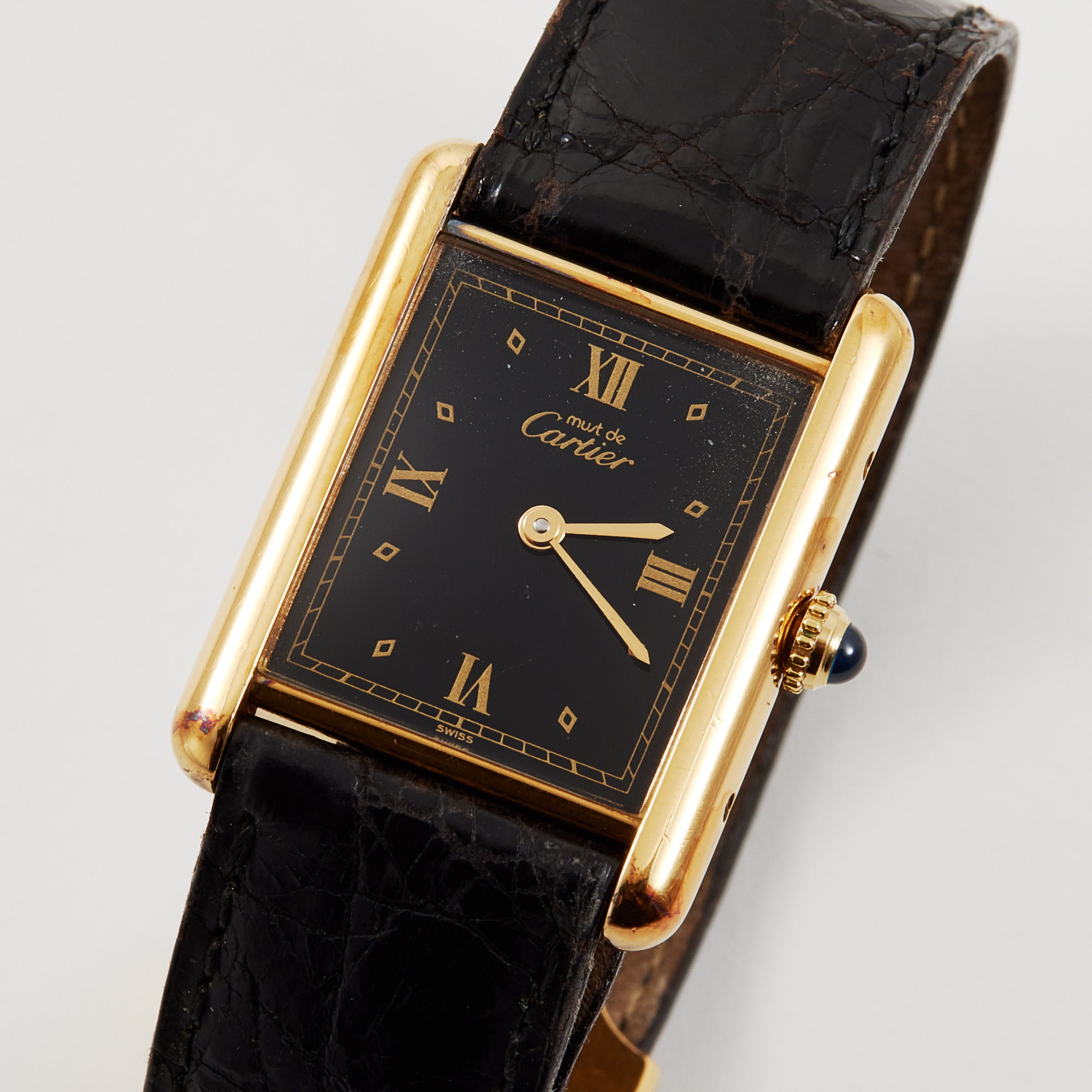 Tank Vermeil Gold Plated Black Dial 20mm Product Image 1