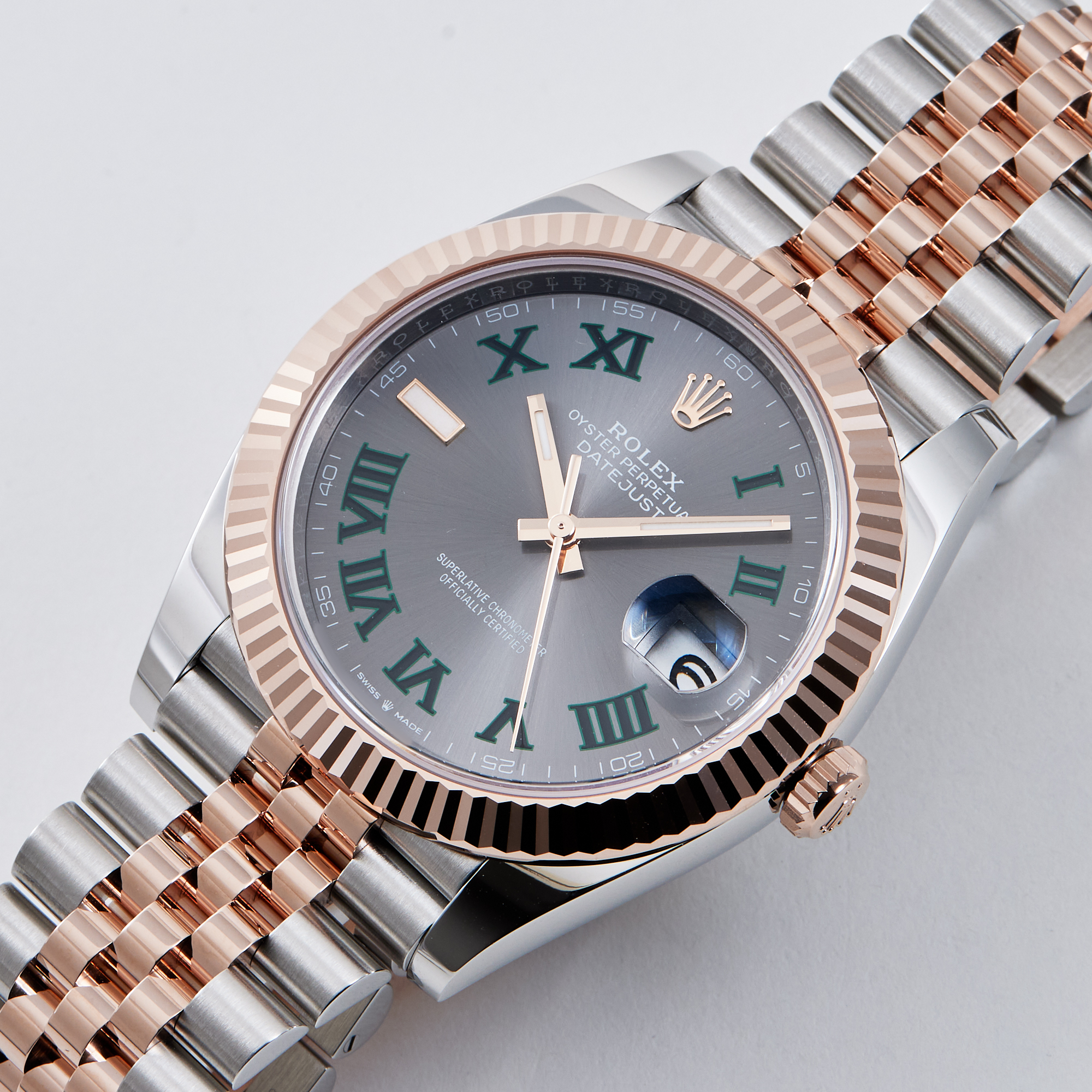 Datejust "Wimbledon" Rose Gold & Steel Jubilee Grey Dial 41mm Product Image 1