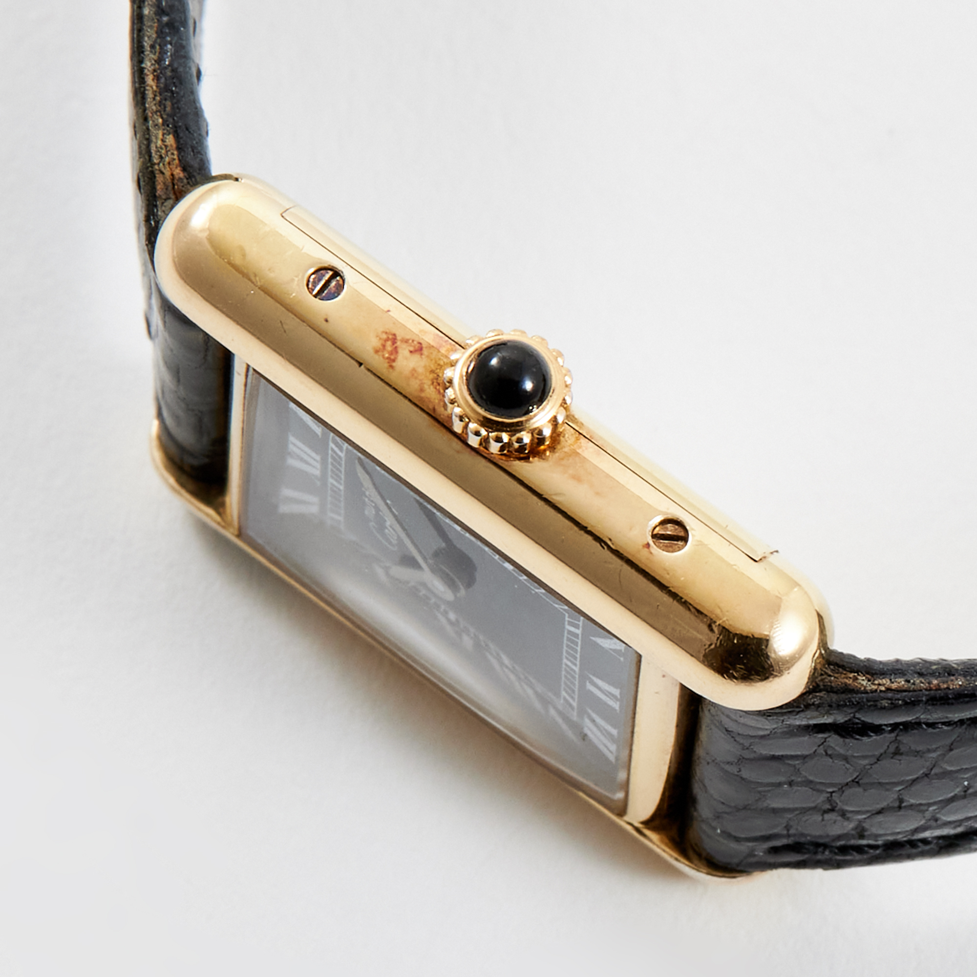 Vintage Tank Vermeil Gold Plated Black Dial 21mm Product Image 3