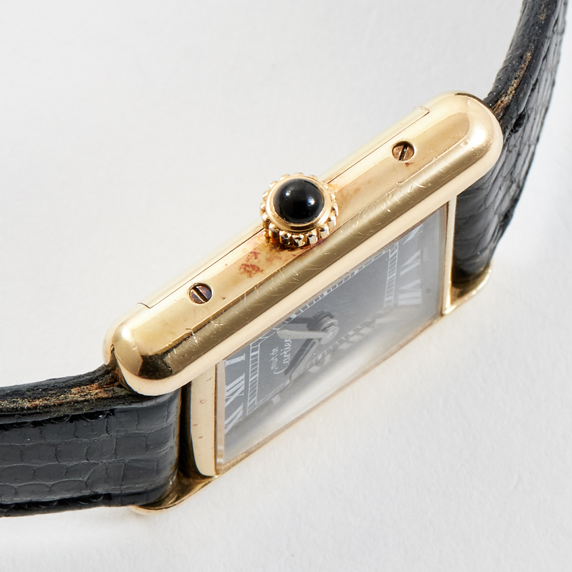 Vintage Tank Vermeil Gold Plated Black Dial 21mm Product Image 4