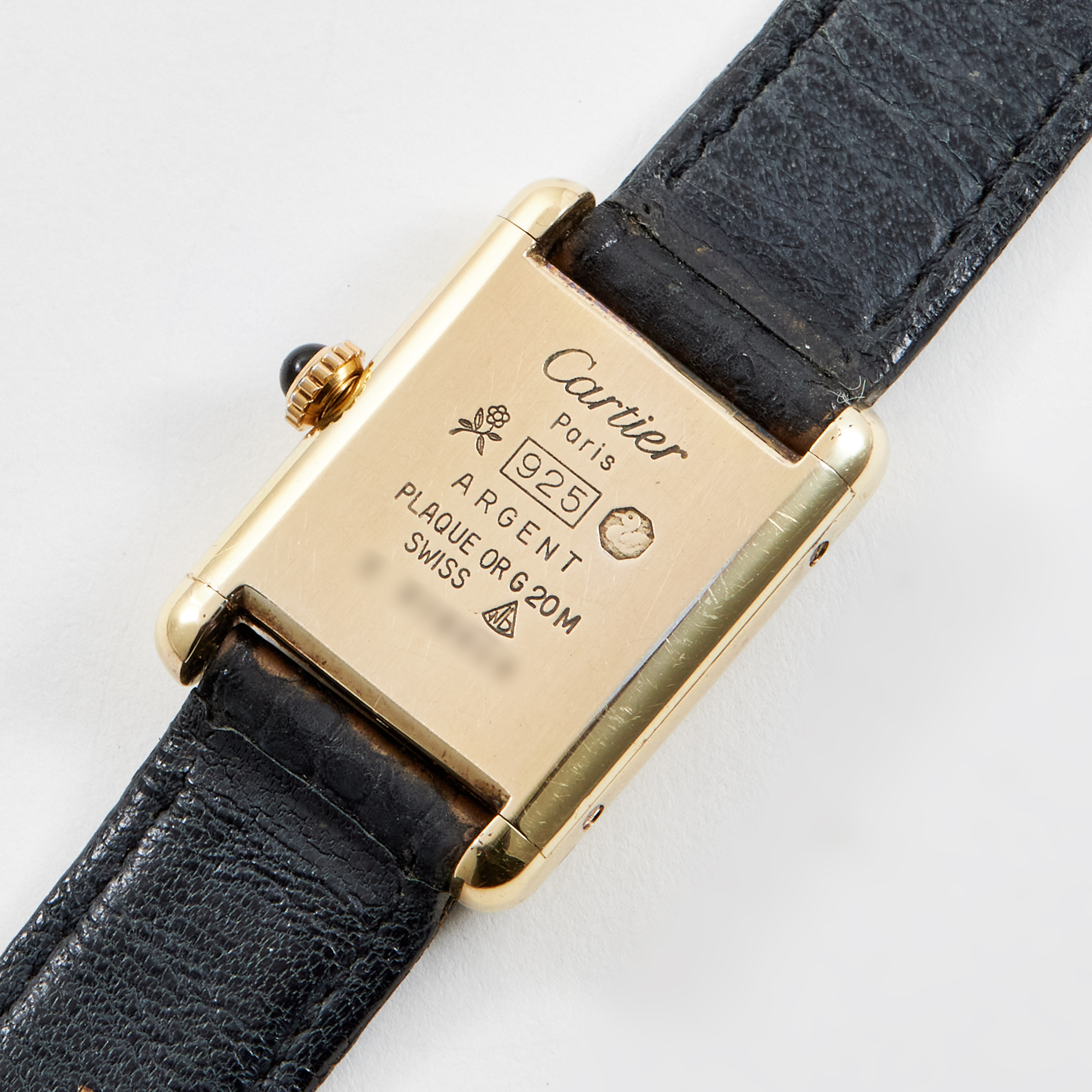 Vintage Tank Vermeil Gold Plated Black Dial 21mm Product Image 7