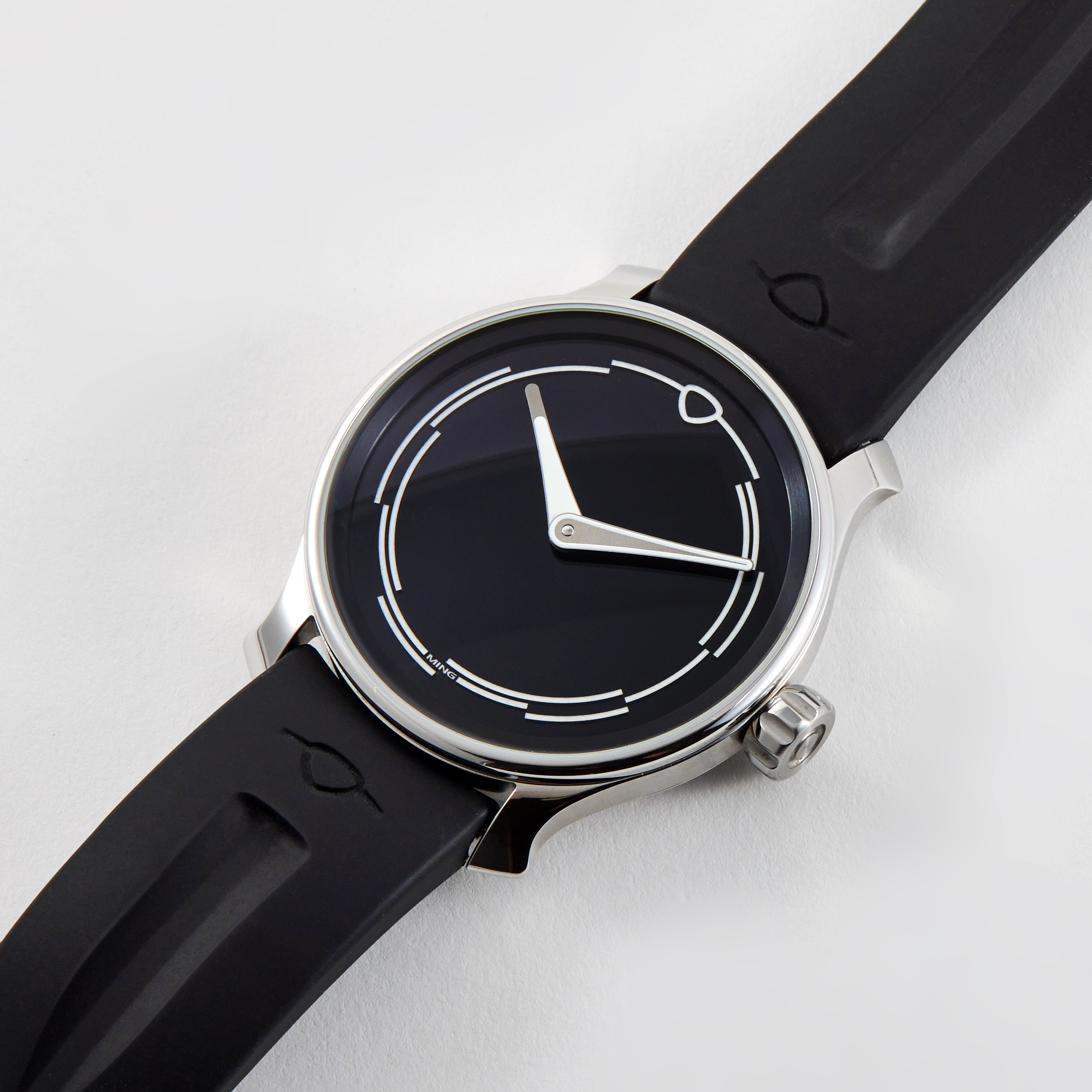 37.02 Minimalist Steel Black Dial 38mm Product Image 1