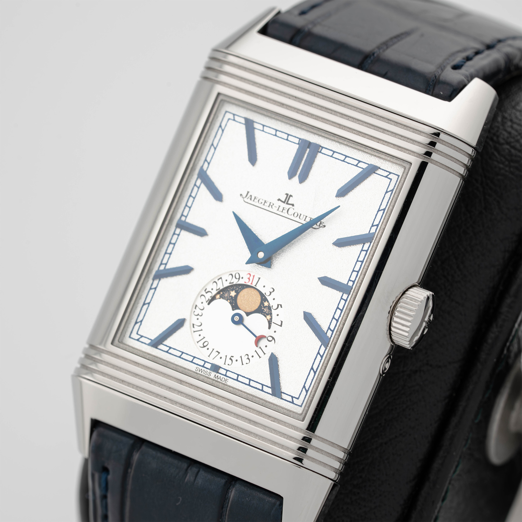 Reverso Tribute Moon Steel Silver Dial 30mm Product Image 1