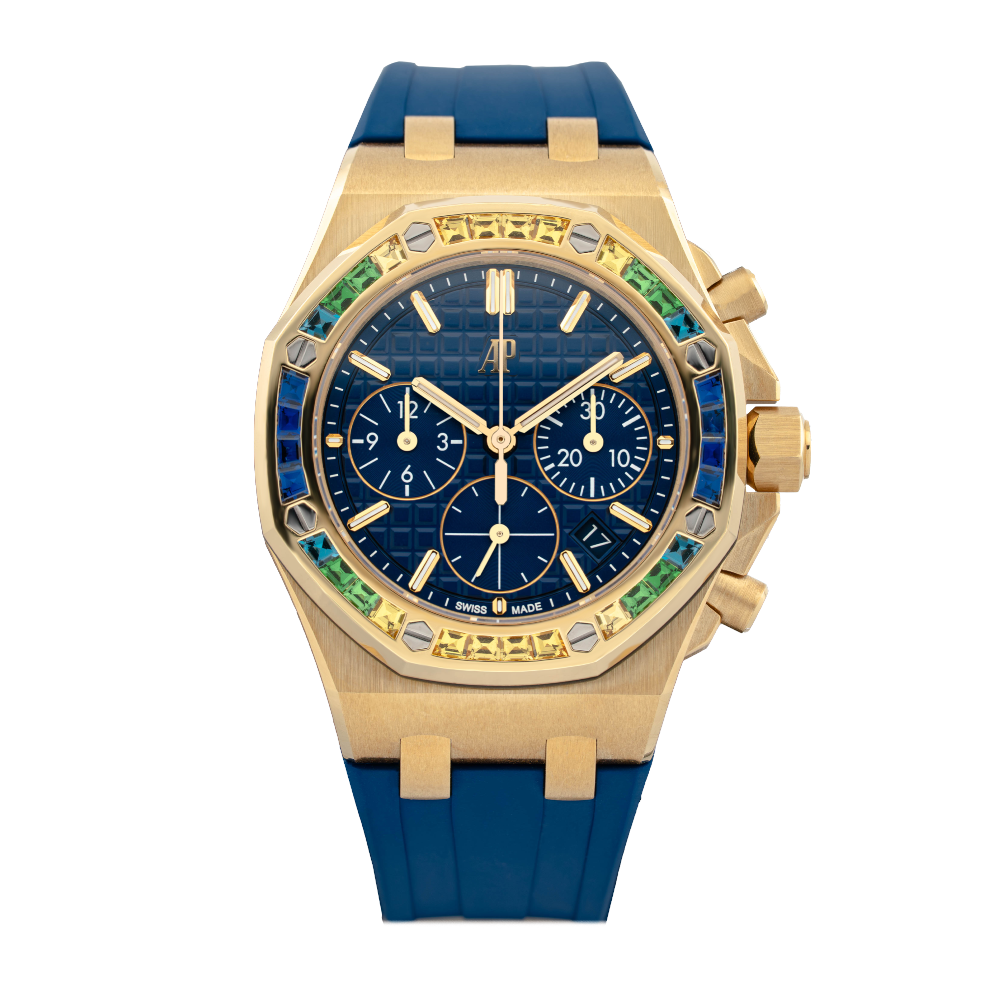 Royal Oak Offshore Lady Chronograph Yellow Gold Gem-Set Blue Dial 37mm Product Image 1