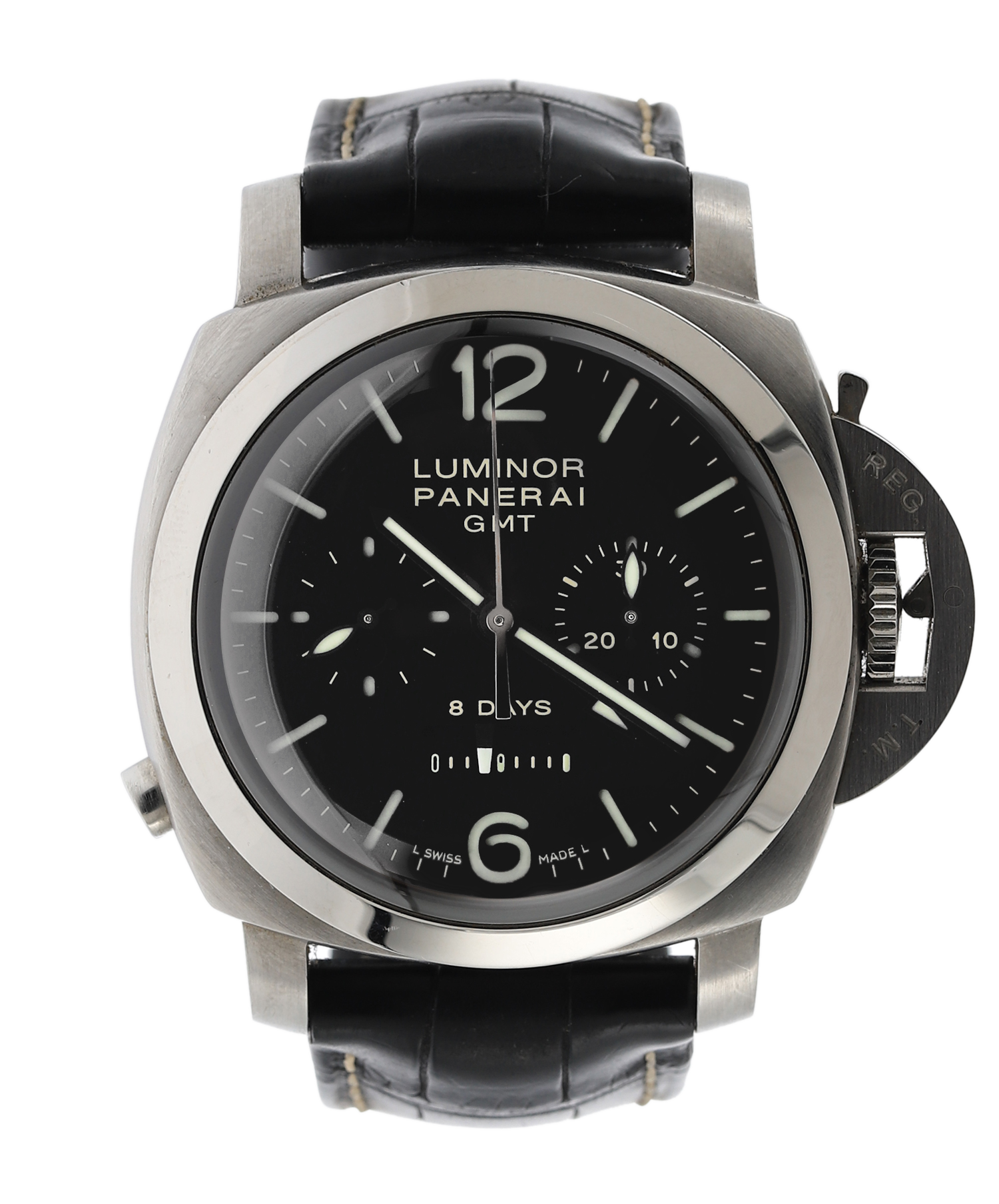 Luminor 1950 Chrono Monopulsante 8 days GMT Stainless Steel Black Dial
Product Image