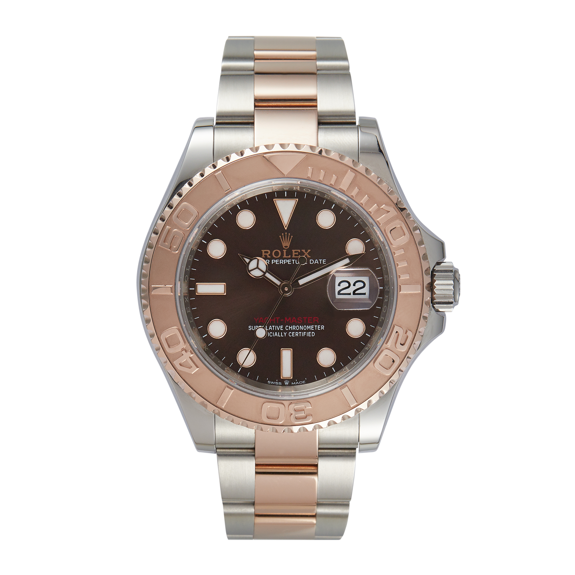 Rolex Yacht Master 40 Rose Gold Stainless Steel Brown Dial